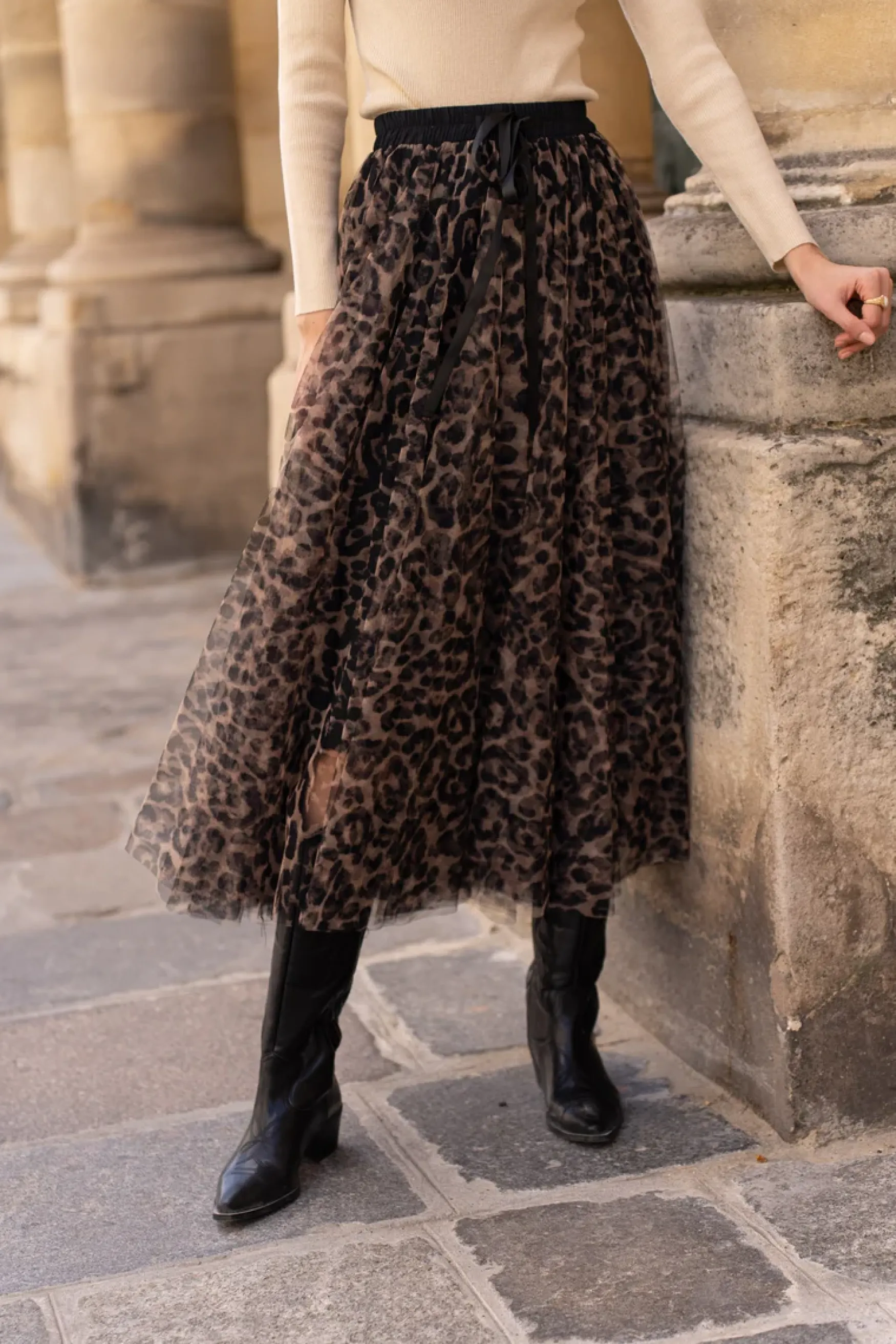 Sale Choklate Paris Aria leopard tulle skirt, beige