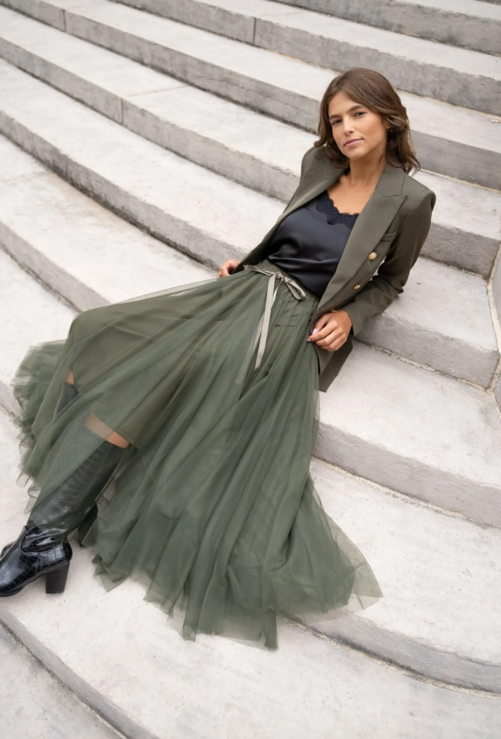 Fashion Choklate Paris Aria tulle skirt, kaki