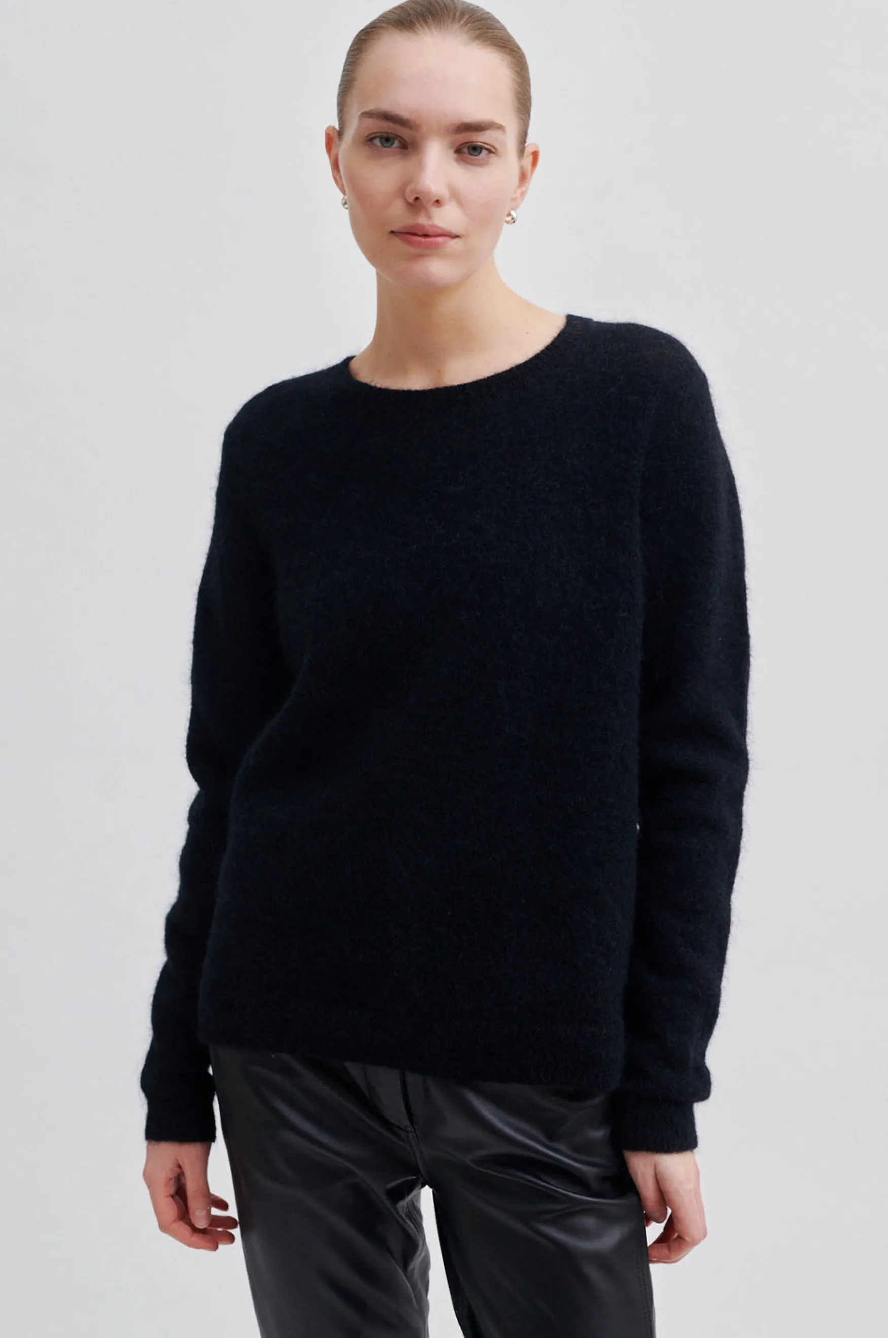 Fashion Second Female Brook knit new O-neck, black