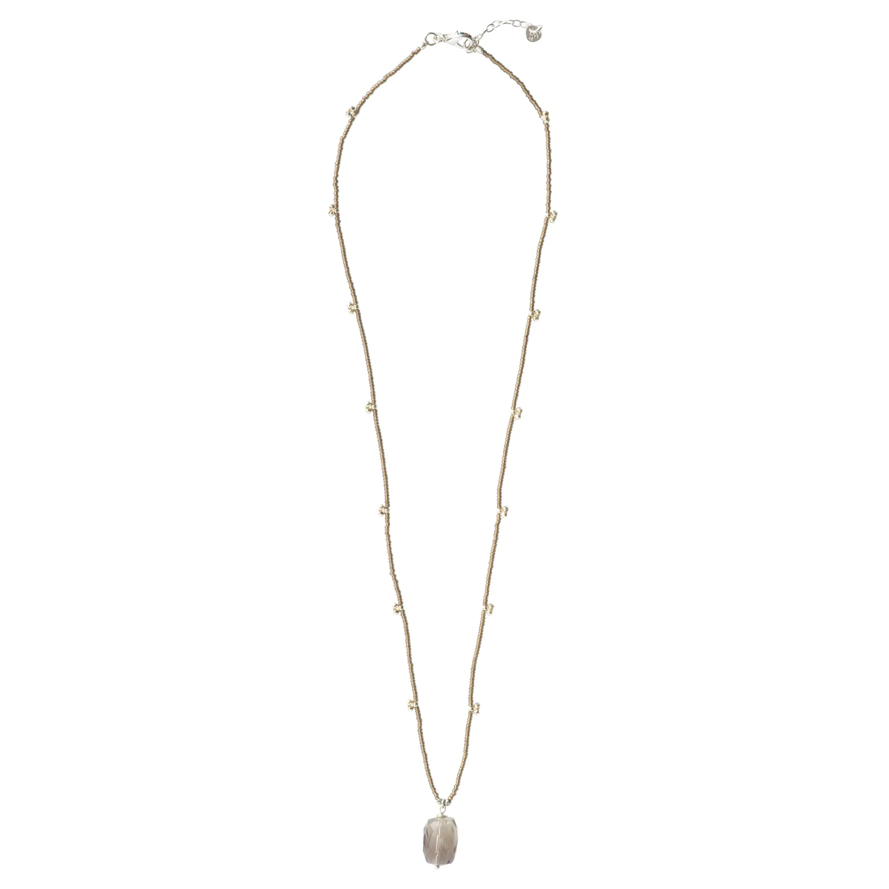 Discount A Beautiful Story Cherish smokey quartz silver necklace