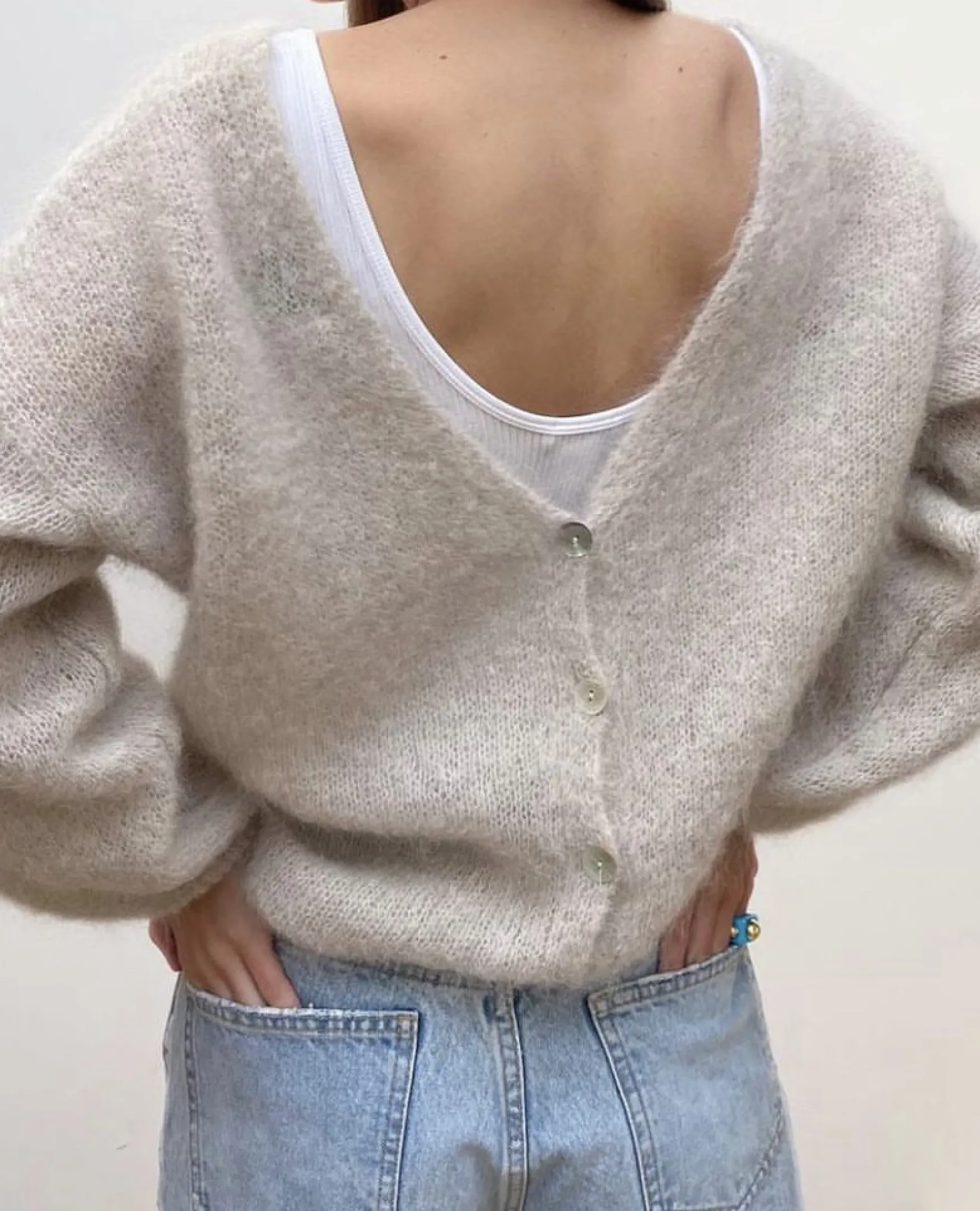 Fashion Americandreams Cornelia mohair cardigan, beige