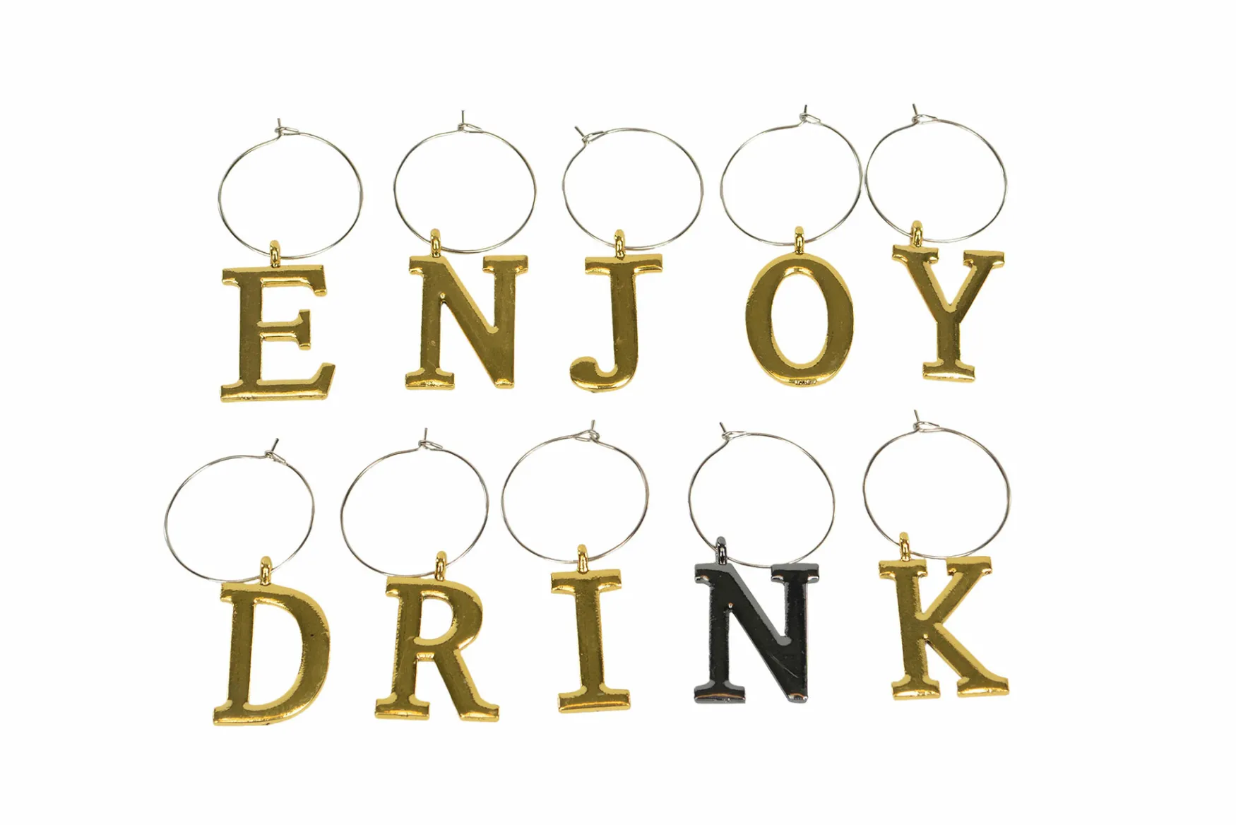 Hot A Lot Decoration Enjoy drink -lasimerkit, kulta