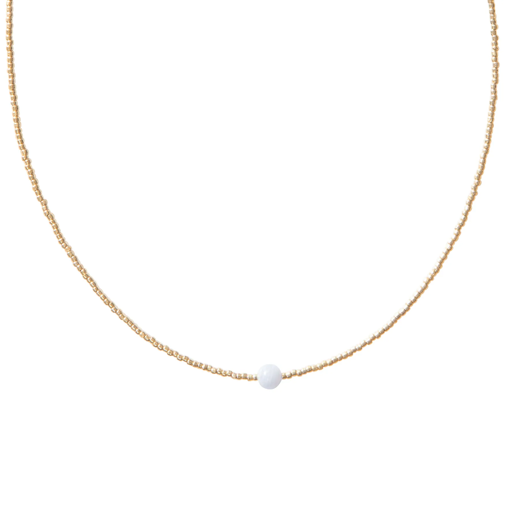 Hot A Beautiful Story Flora blue lace agate gold necklace