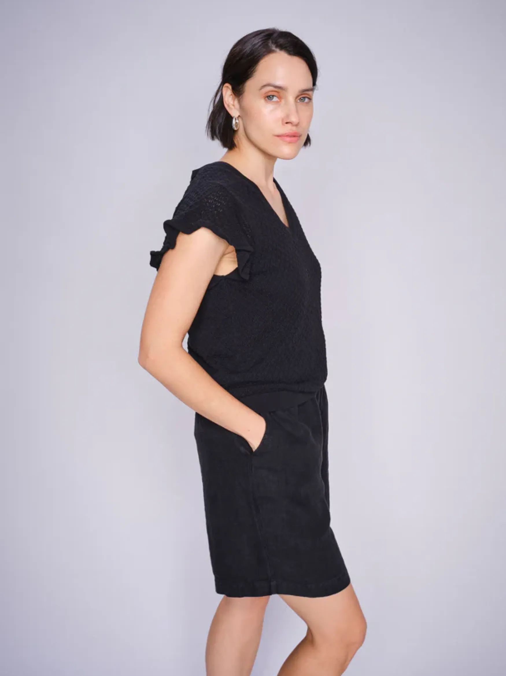 Hot Mos Mosh Ganna pattern knit, black