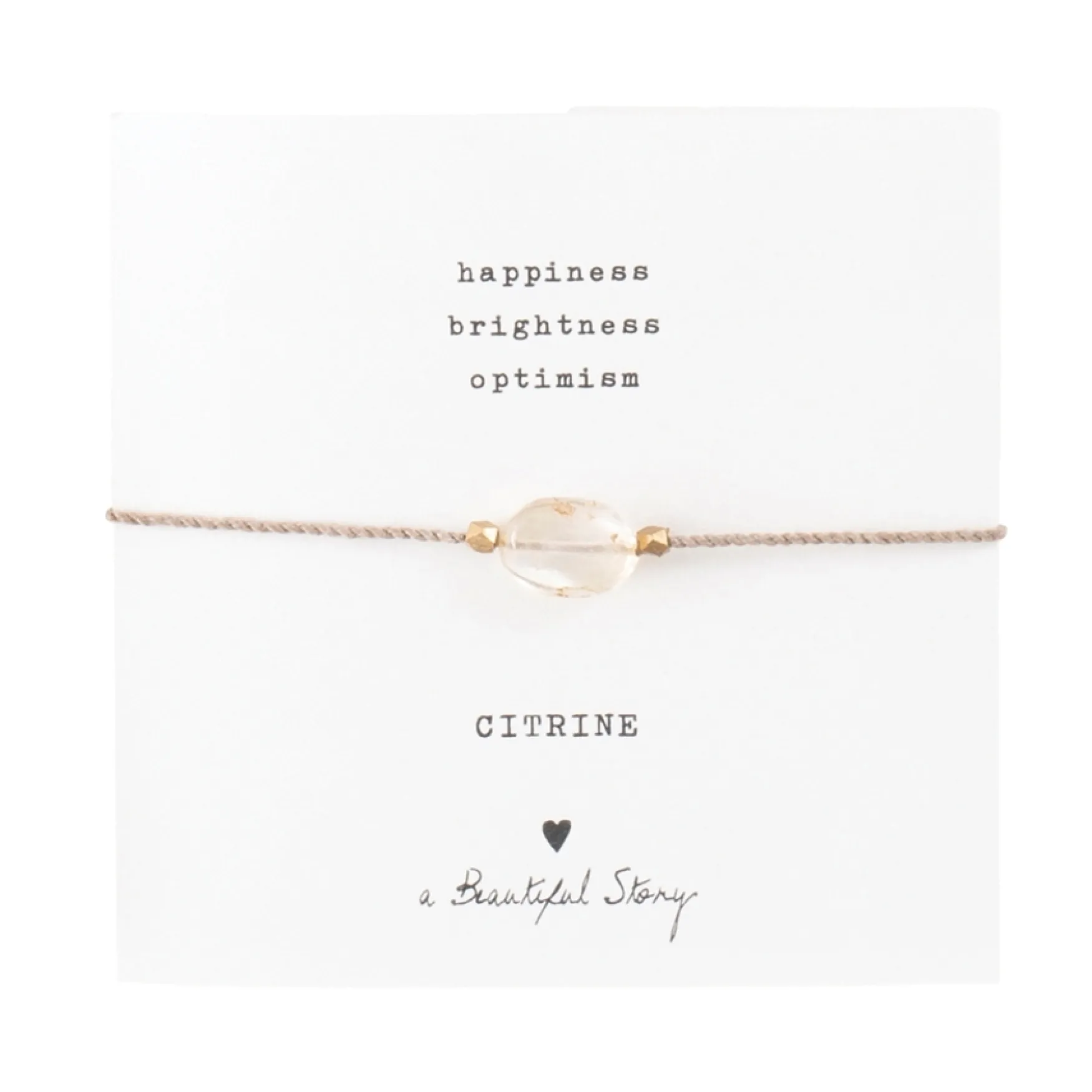 New A Beautiful Story Gemstone card citrine bracelet