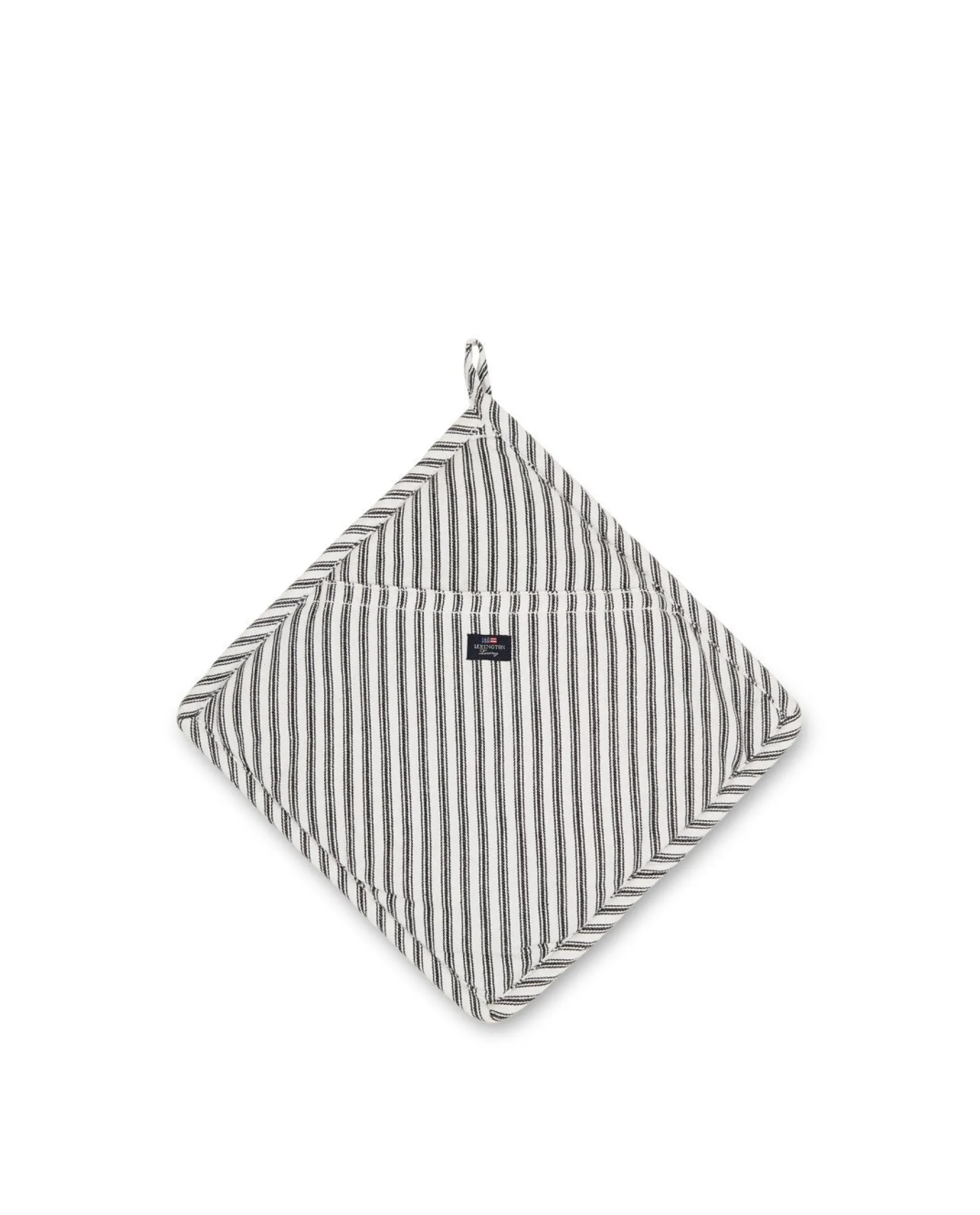 Online Lexington Company Icons cotton herringbone striped potholder, black/white