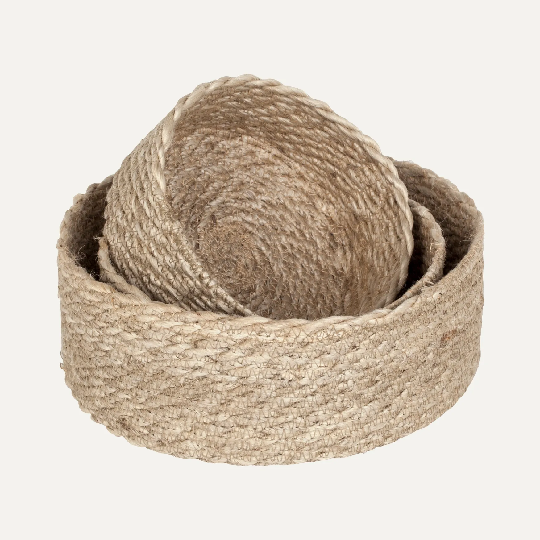 Clearance Dixie Jute twisted bread basket s/3, natural