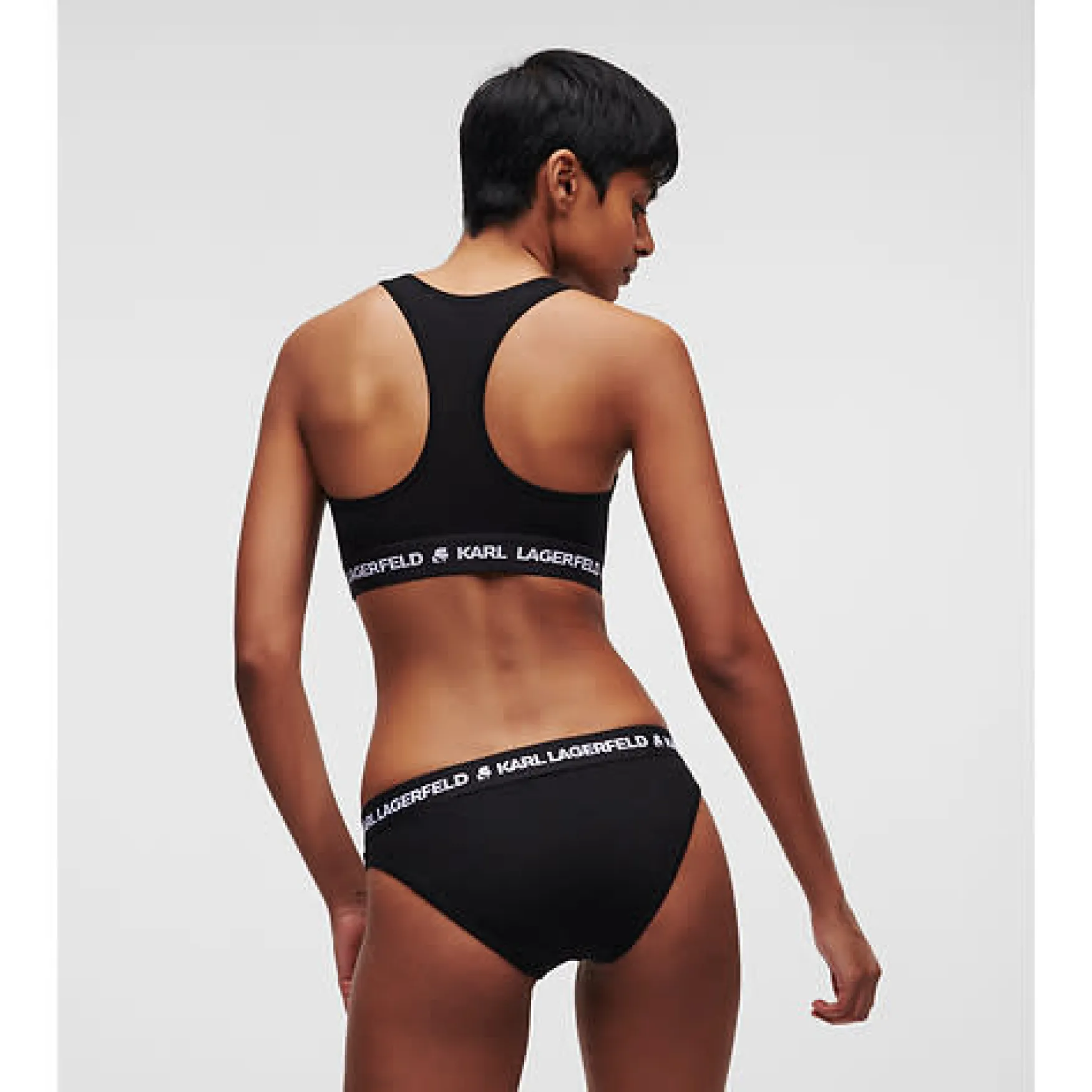 Online KARL LAGERFELD Karl logo bralette, black