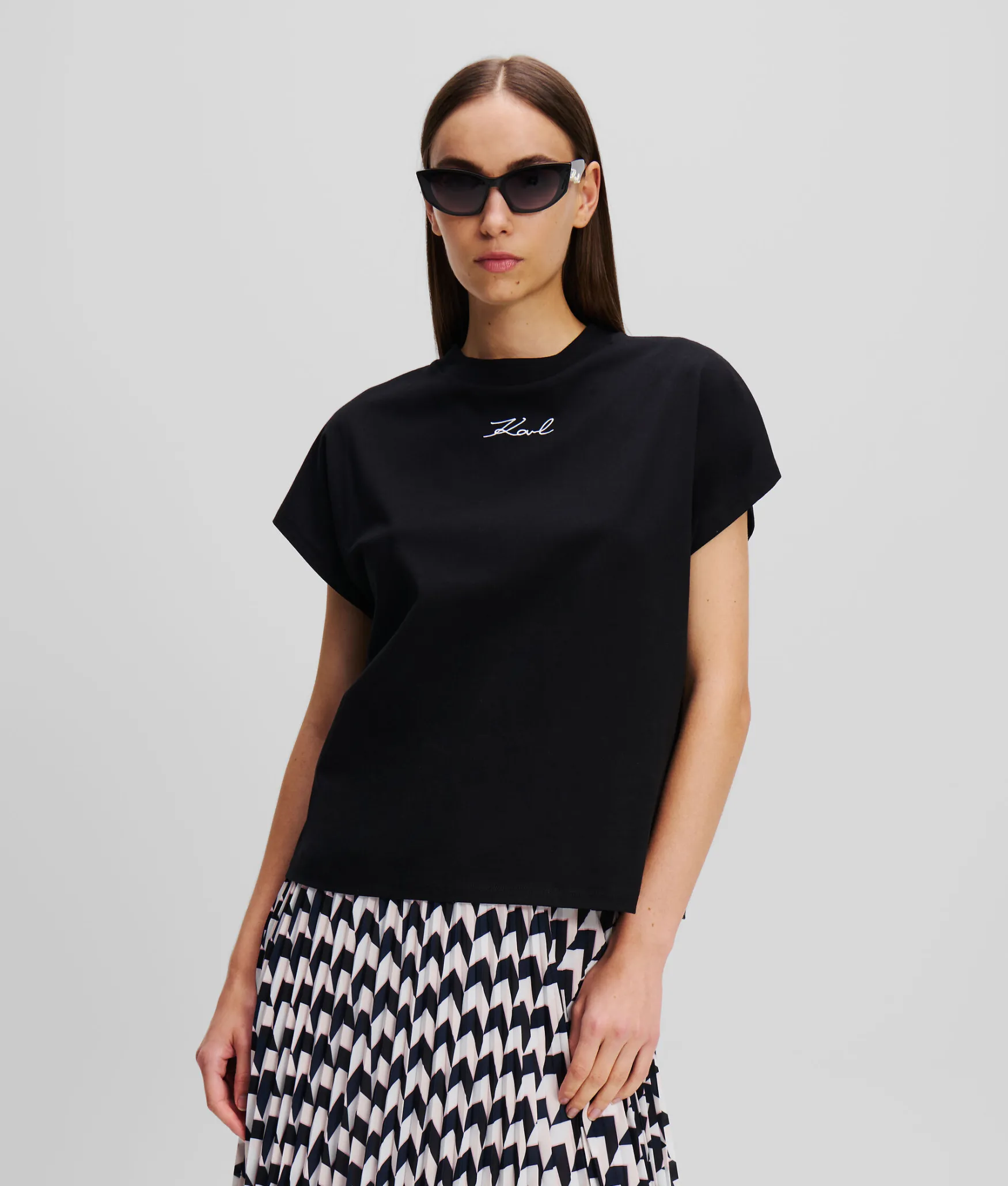 Outlet KARL LAGERFELD Karl signature t-shirt, black