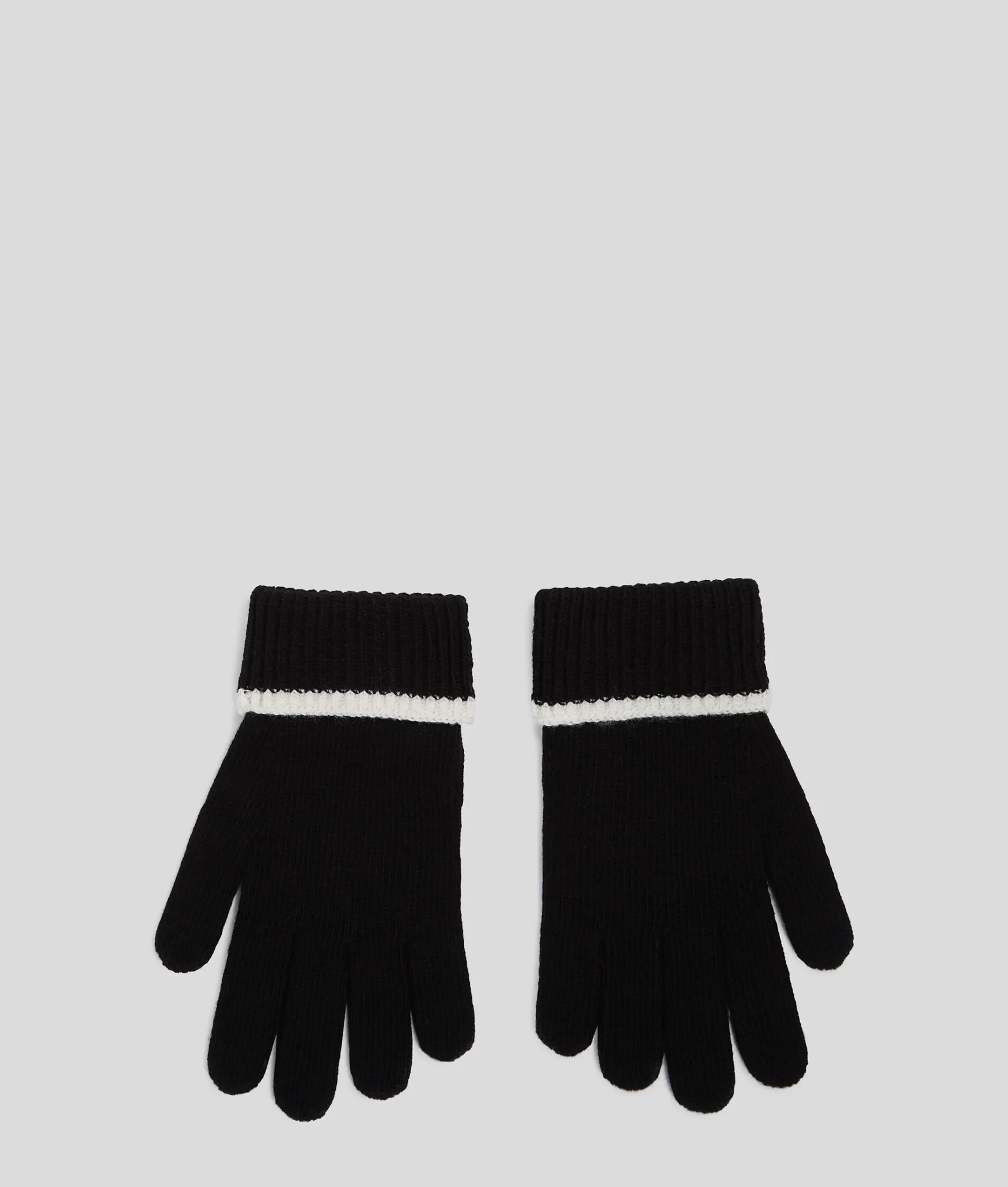Sale KARL LAGERFELD K/Signature knit gloves, black/white
