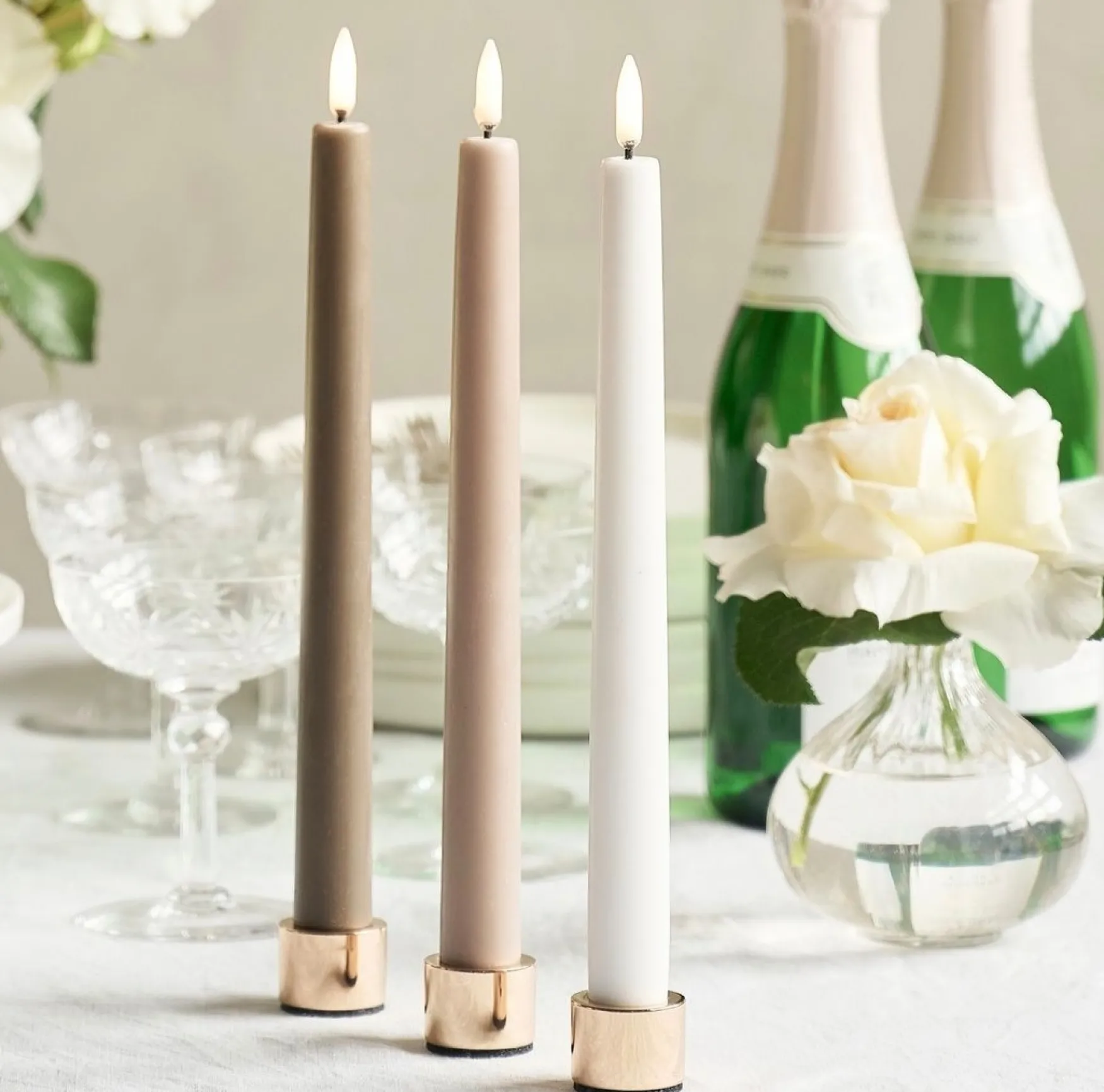 Fashion Uyuni Lighting Led taper candle 2 pcs, sandstone