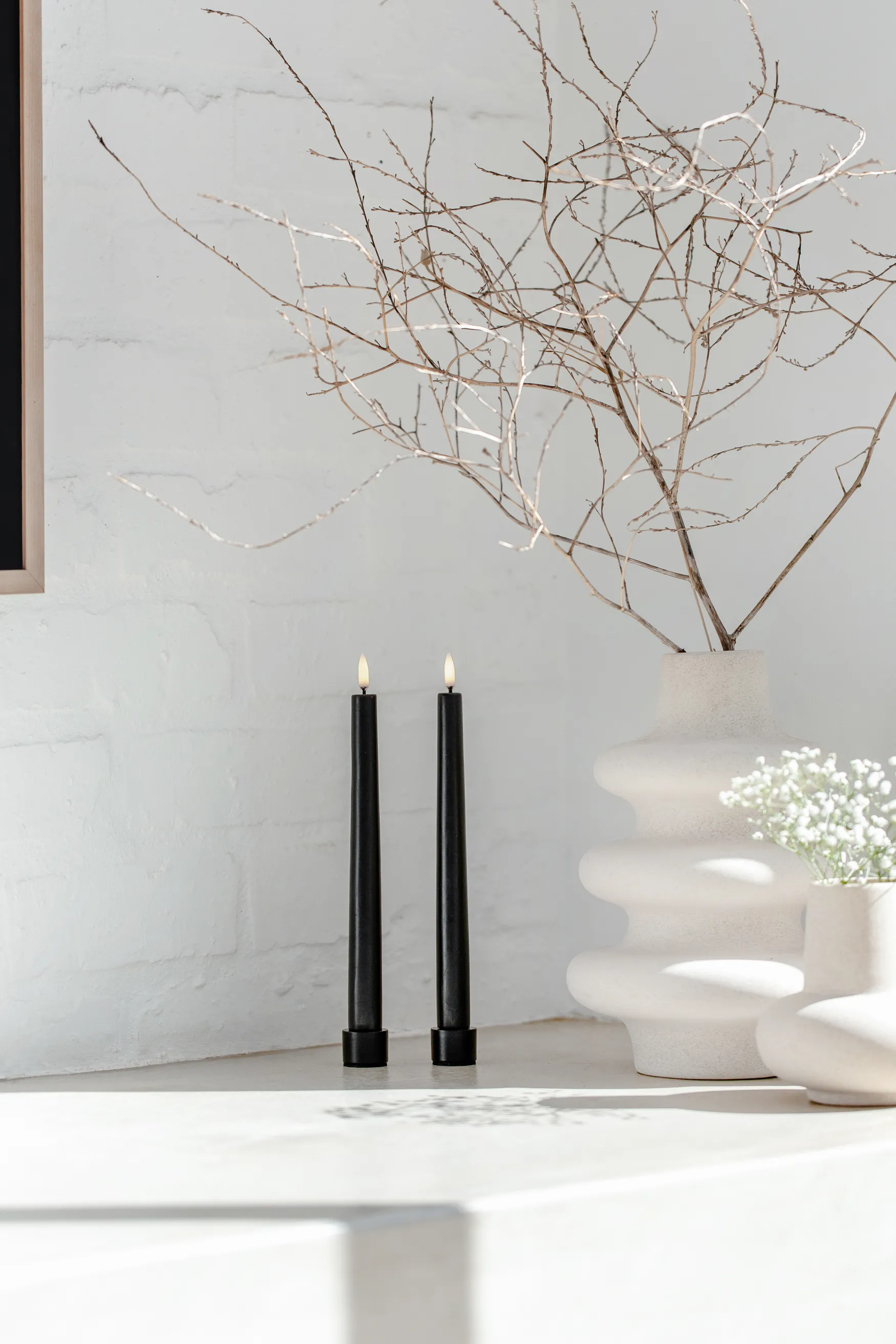 Discount Uyuni Lighting Led taper candle 2 pcs, smooth black