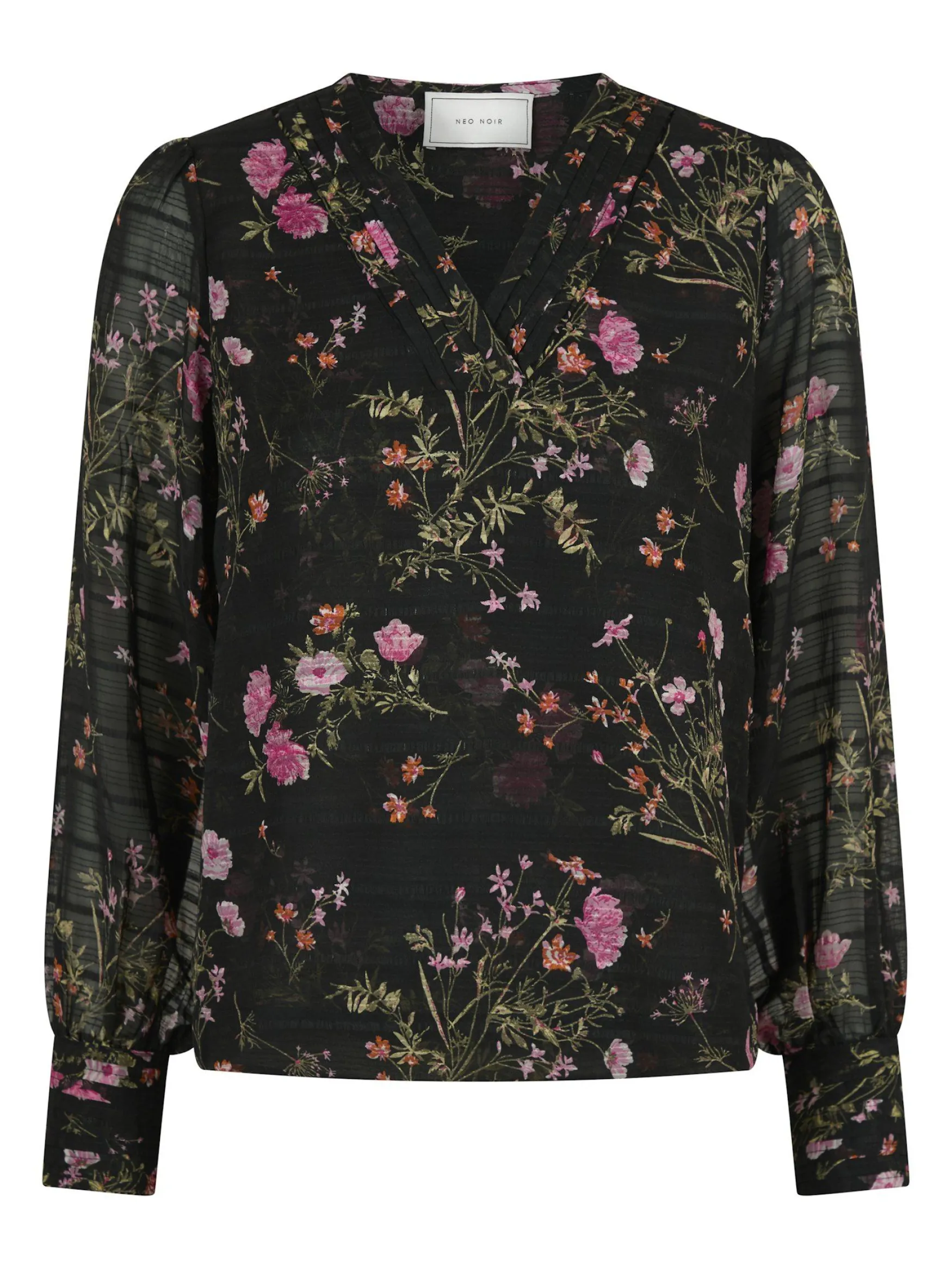 Hot Neo Noir Mahra flower print blouse, black