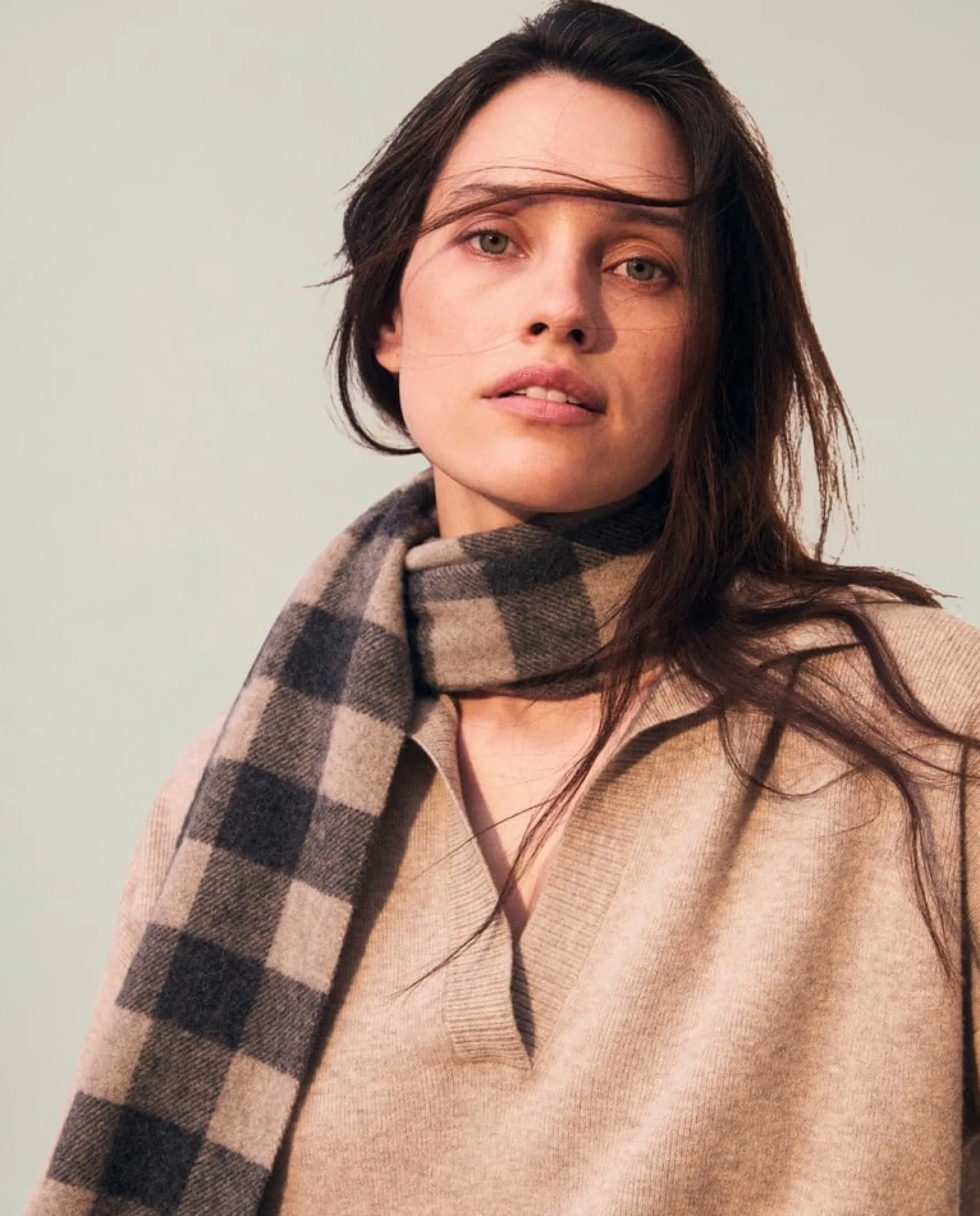 Clearance Lexington Company Massachusetts scarf, grey/beige check