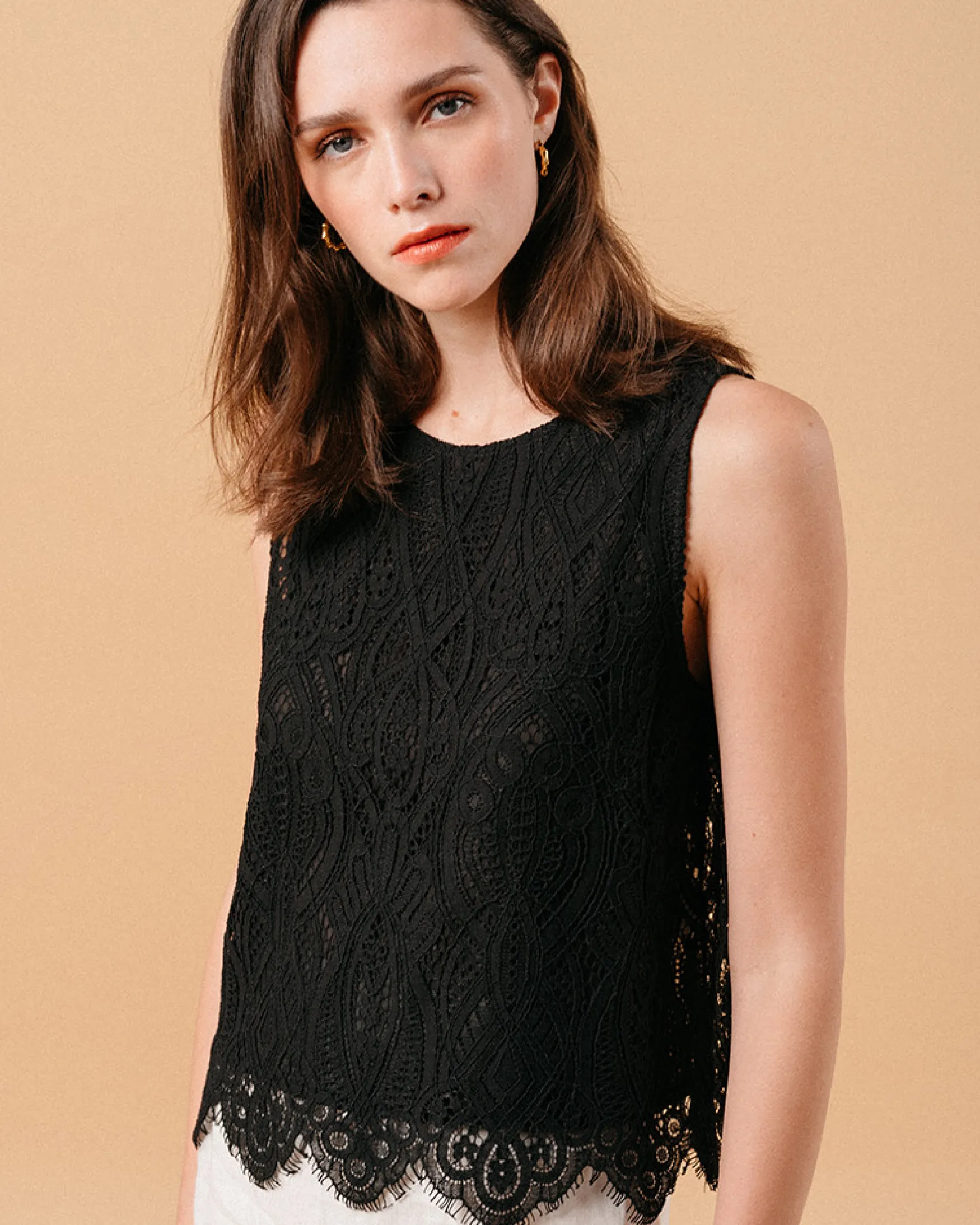 New Grace & Mila Mimosa top, noir