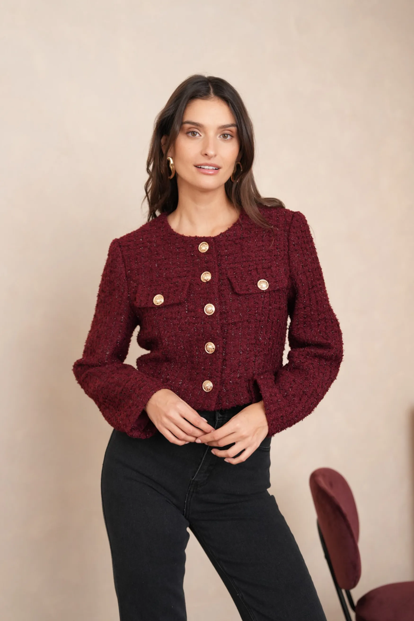 Sale Choklate Paris Natacha blazer jacket, bordeaux