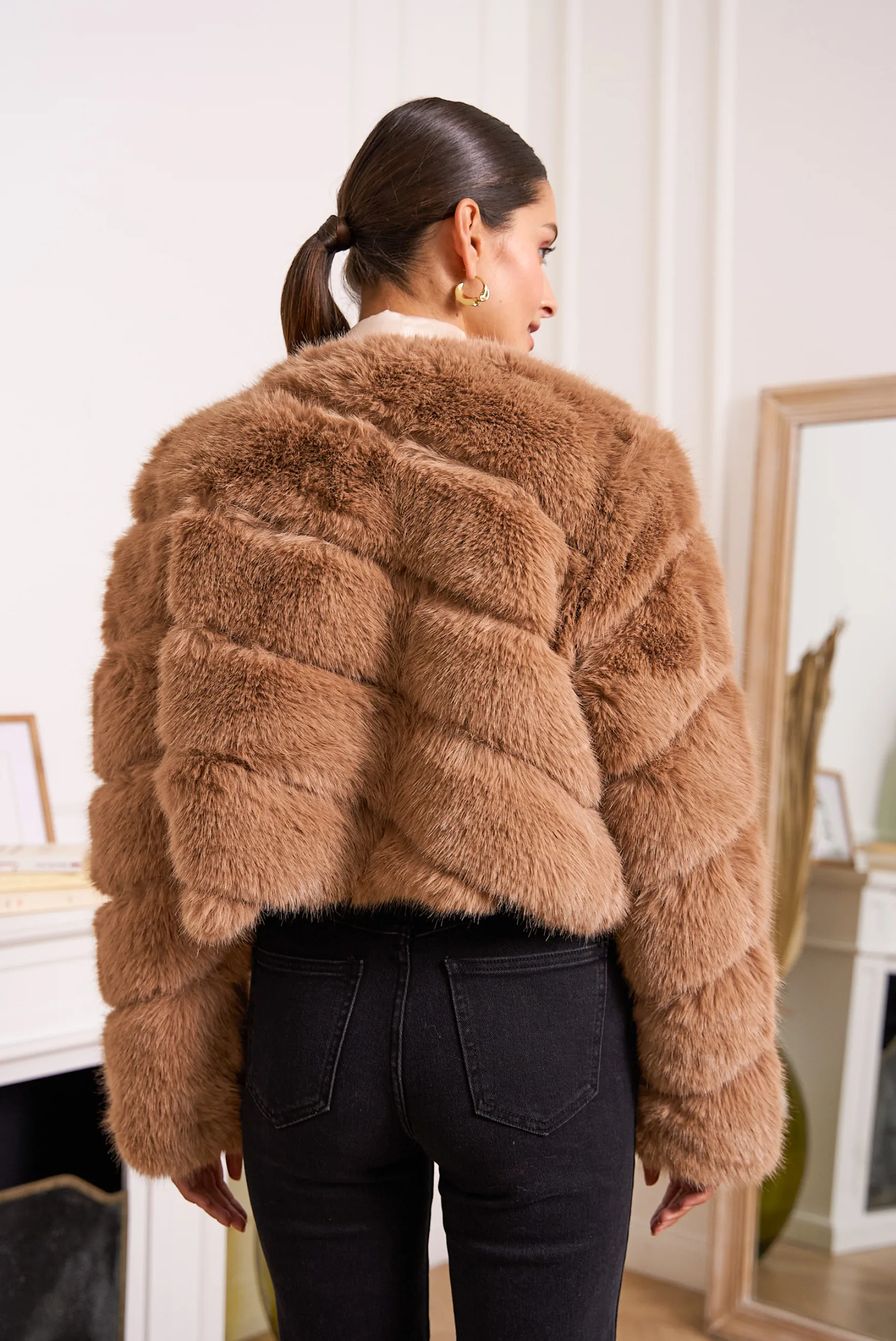 Sale Choklate Paris Paula faux fur jacket, taupe