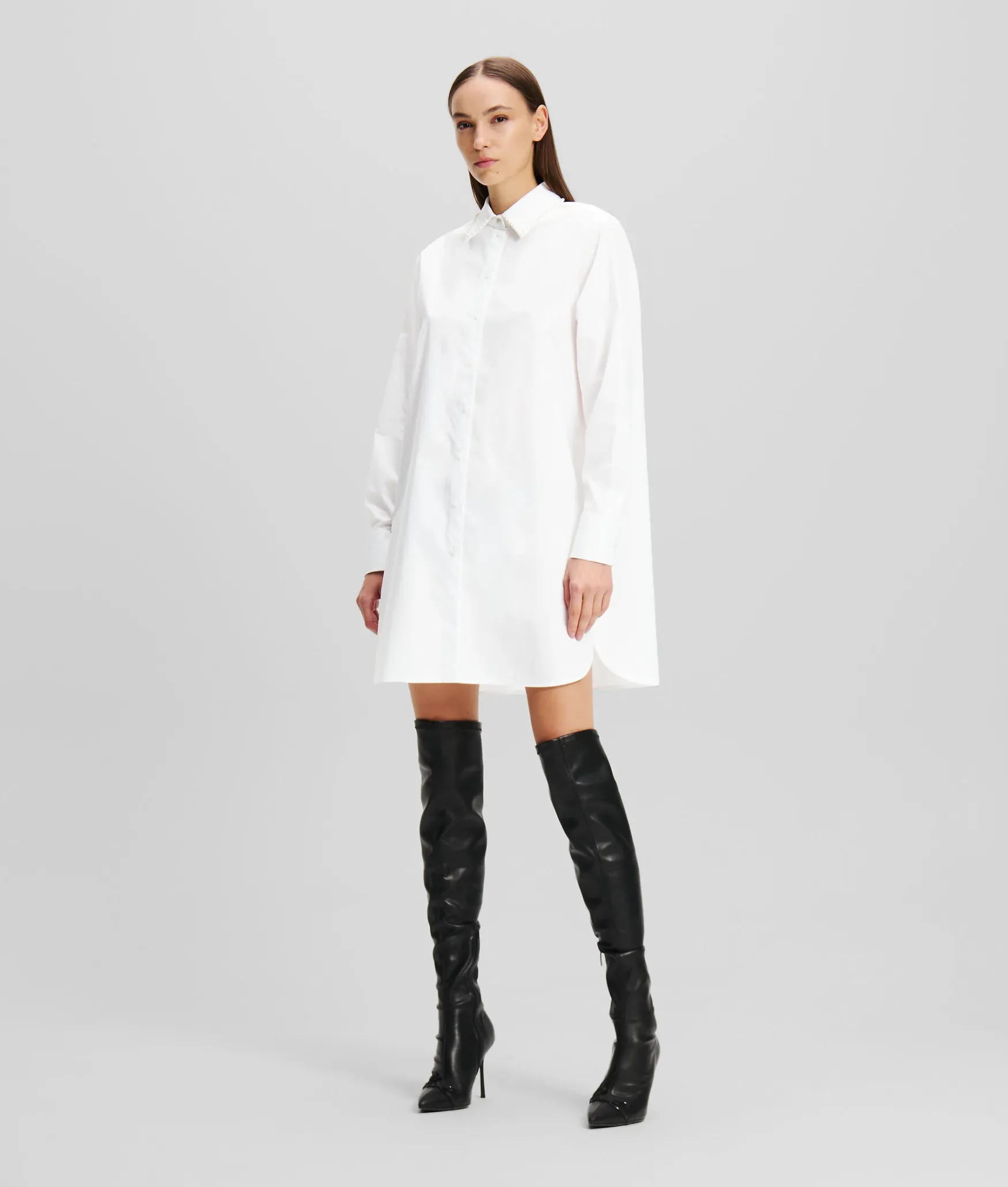 Outlet KARL LAGERFELD Pearl embellished tunic, white