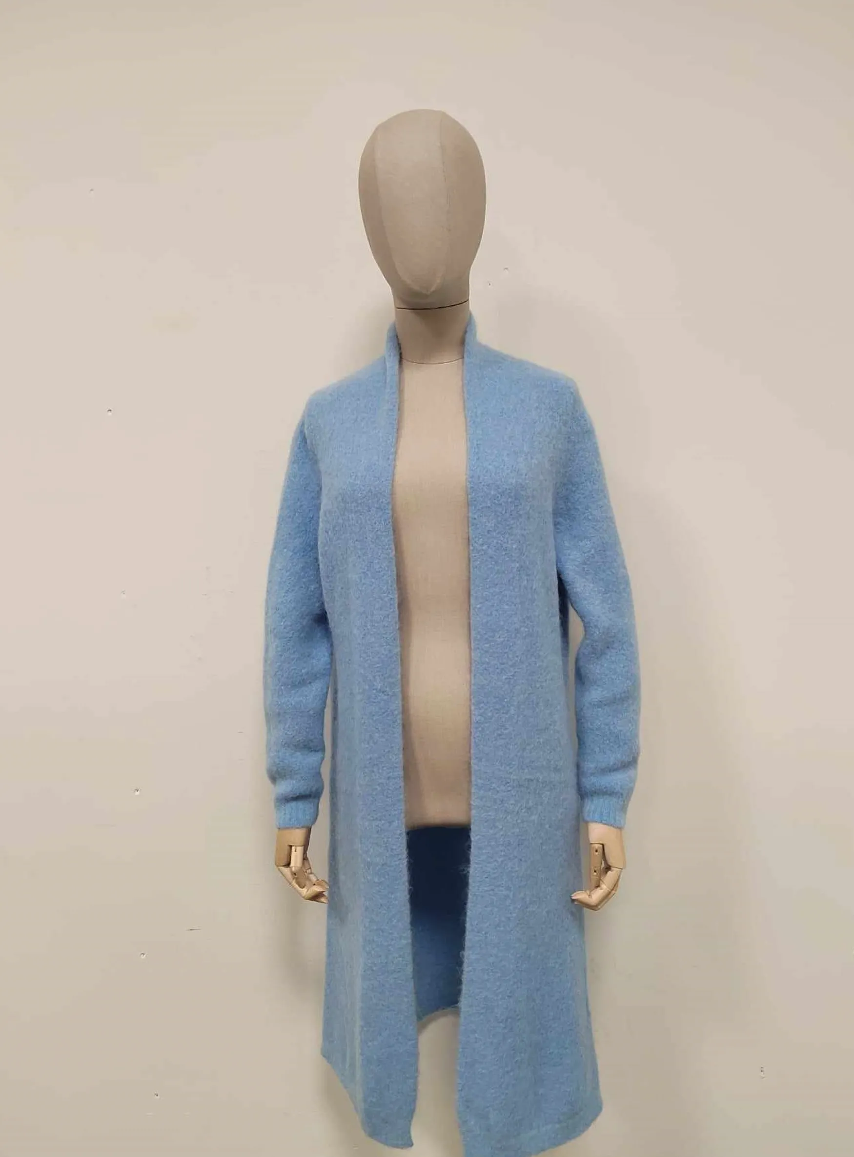 Online Peura Collection Pitkä alpakkaneuletakki, vaaleansininen