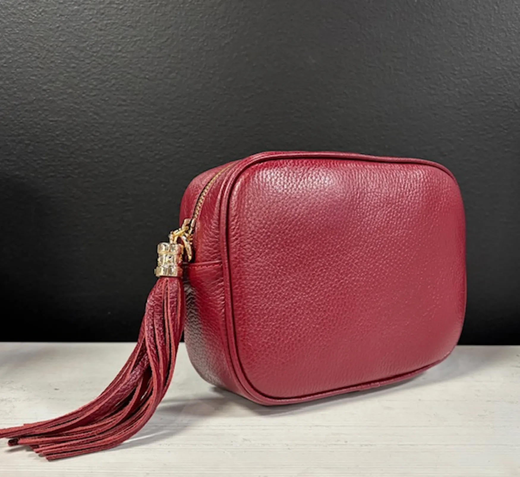 Discount Peura Collection Plaza nahkalaukku, viininpunainen/kulta