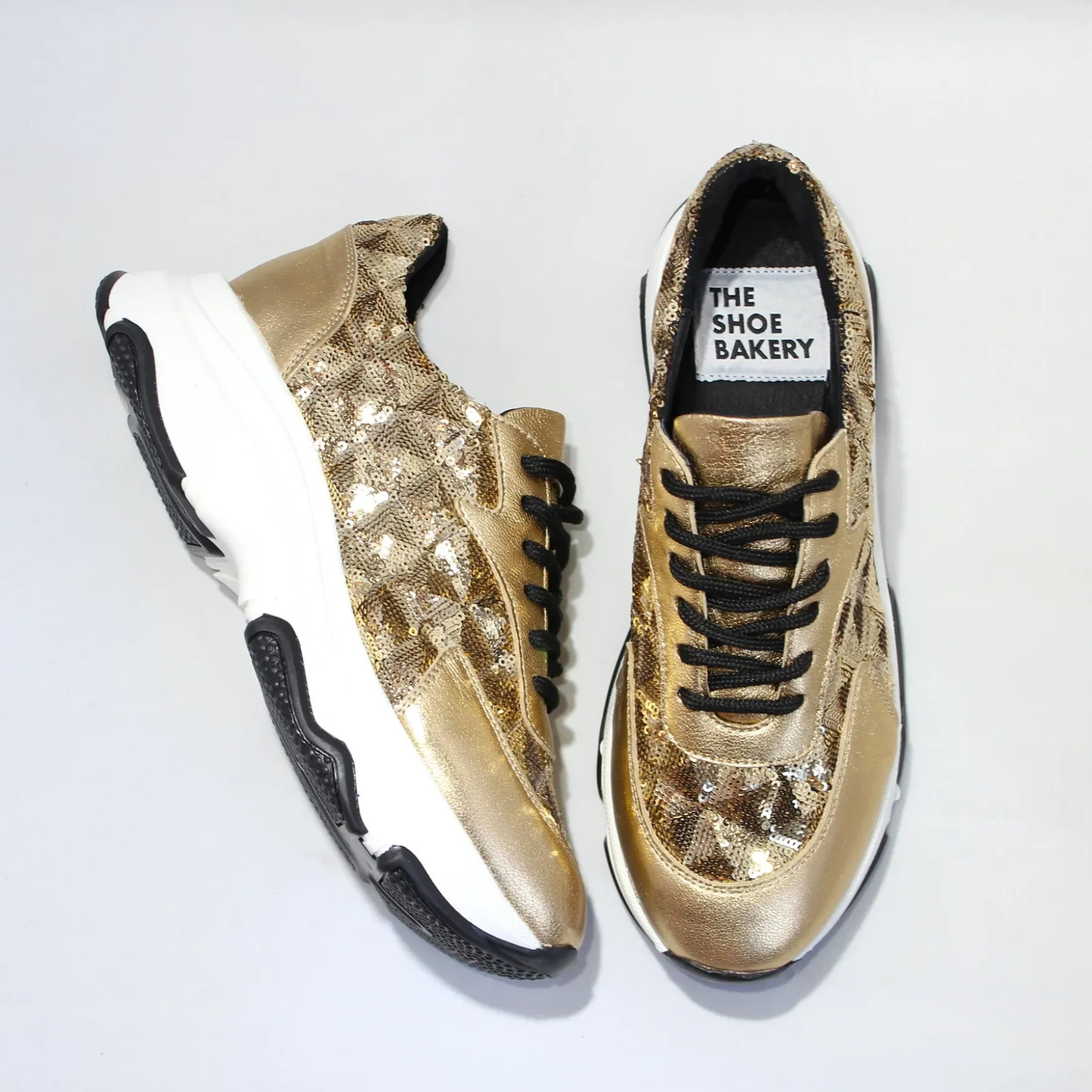 Clearance The Shoe Bakery Poppy sneaker, gold glitter