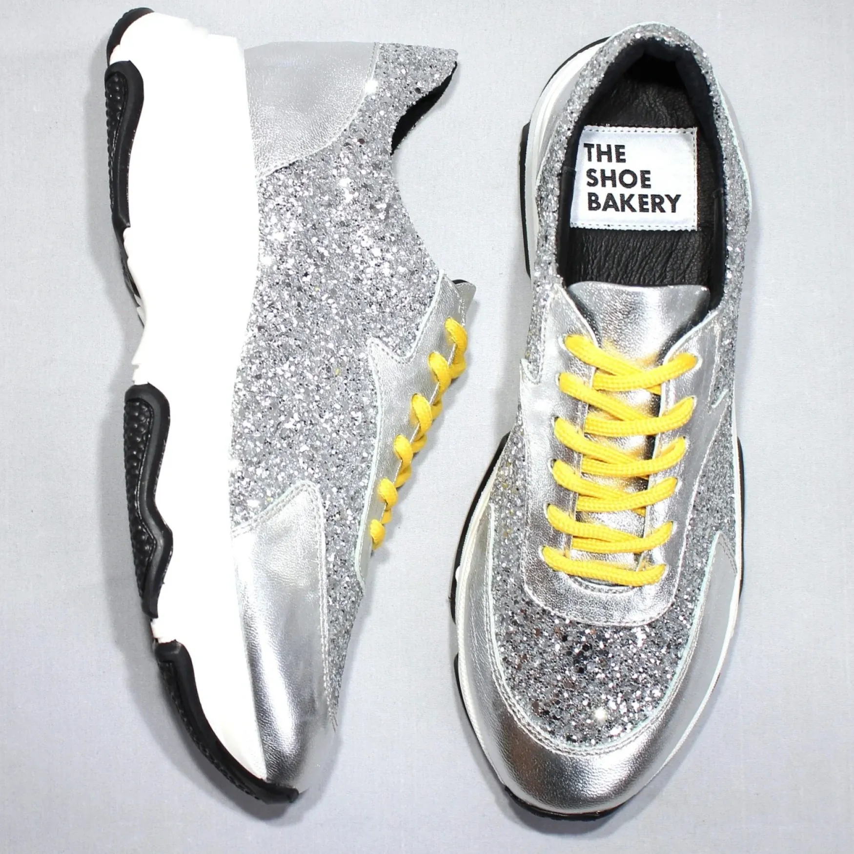 Discount The Shoe Bakery Poppy sneaker, silver glitter