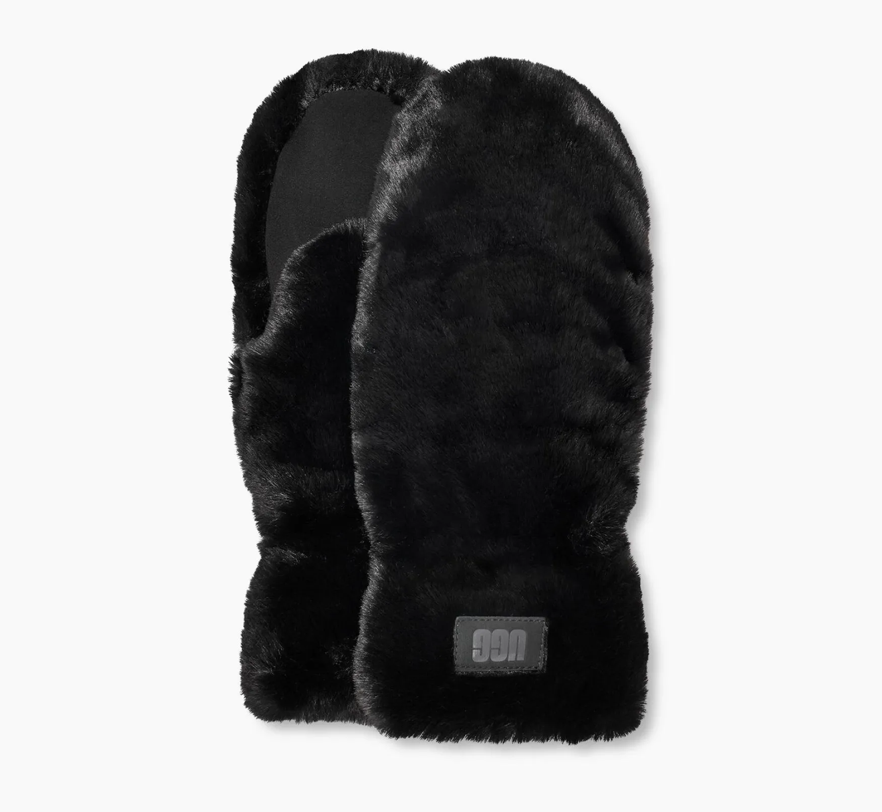 Online UGG Quilted faux fur mitten, black