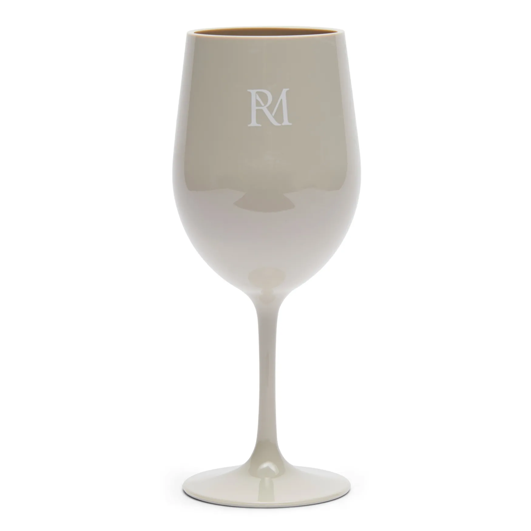 Clearance Rivièra Maison RM monogram outdoor wine glass, flax