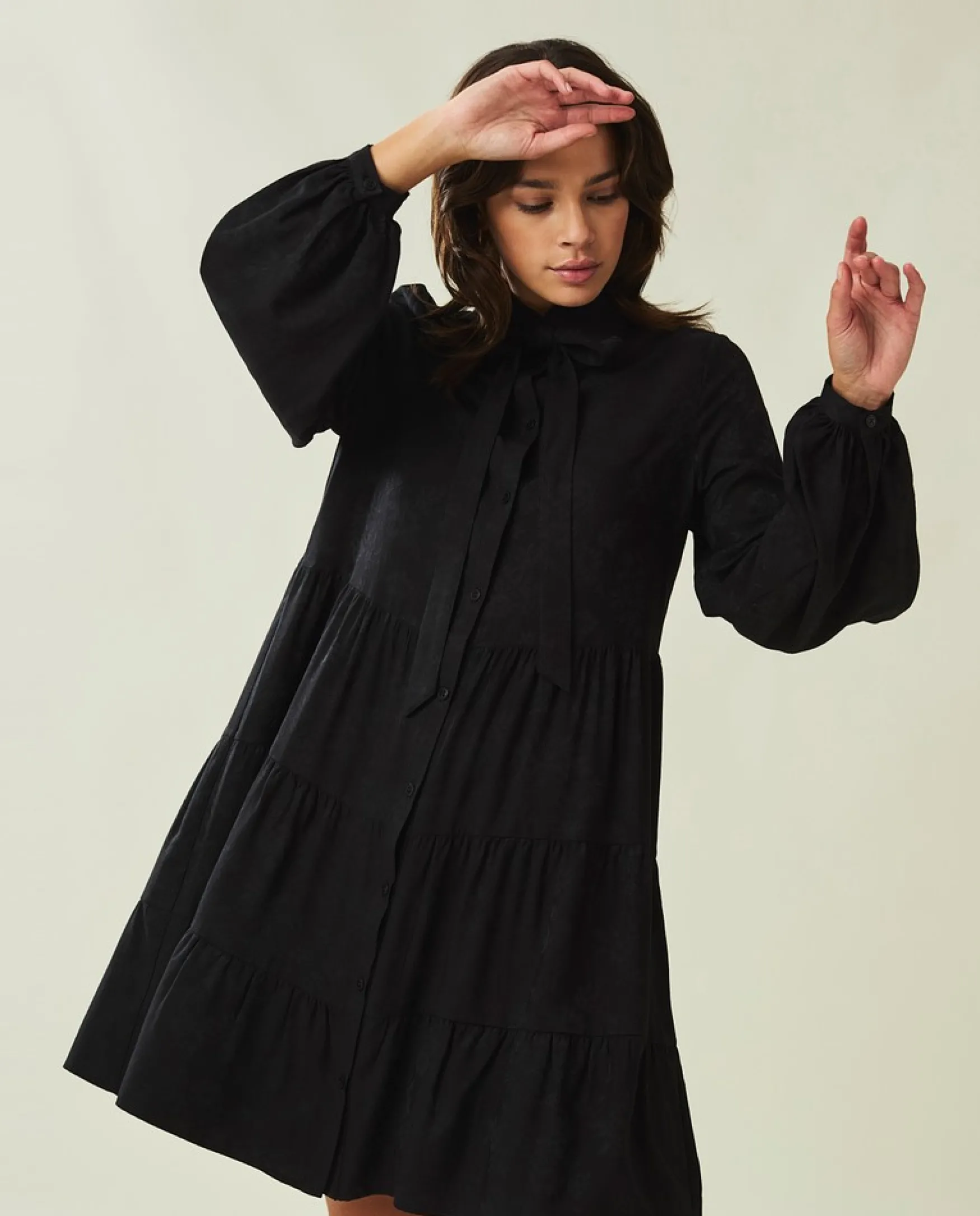 rosalie_jacquard_dress_bl_2.webp Clearance Lexington Company Rosalie jacquard dress, black