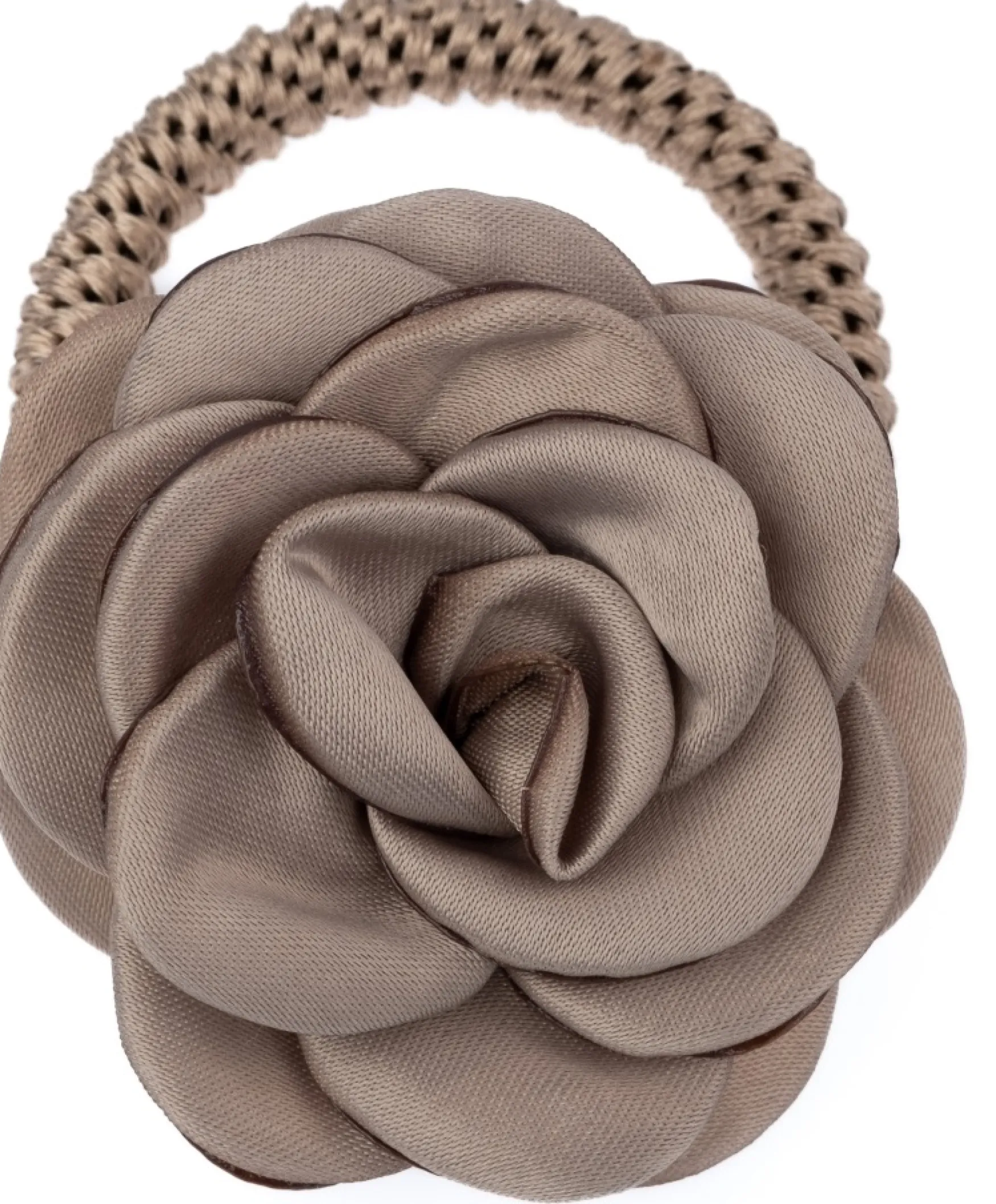 Sale DARK department Satin rose hair tie, taupe