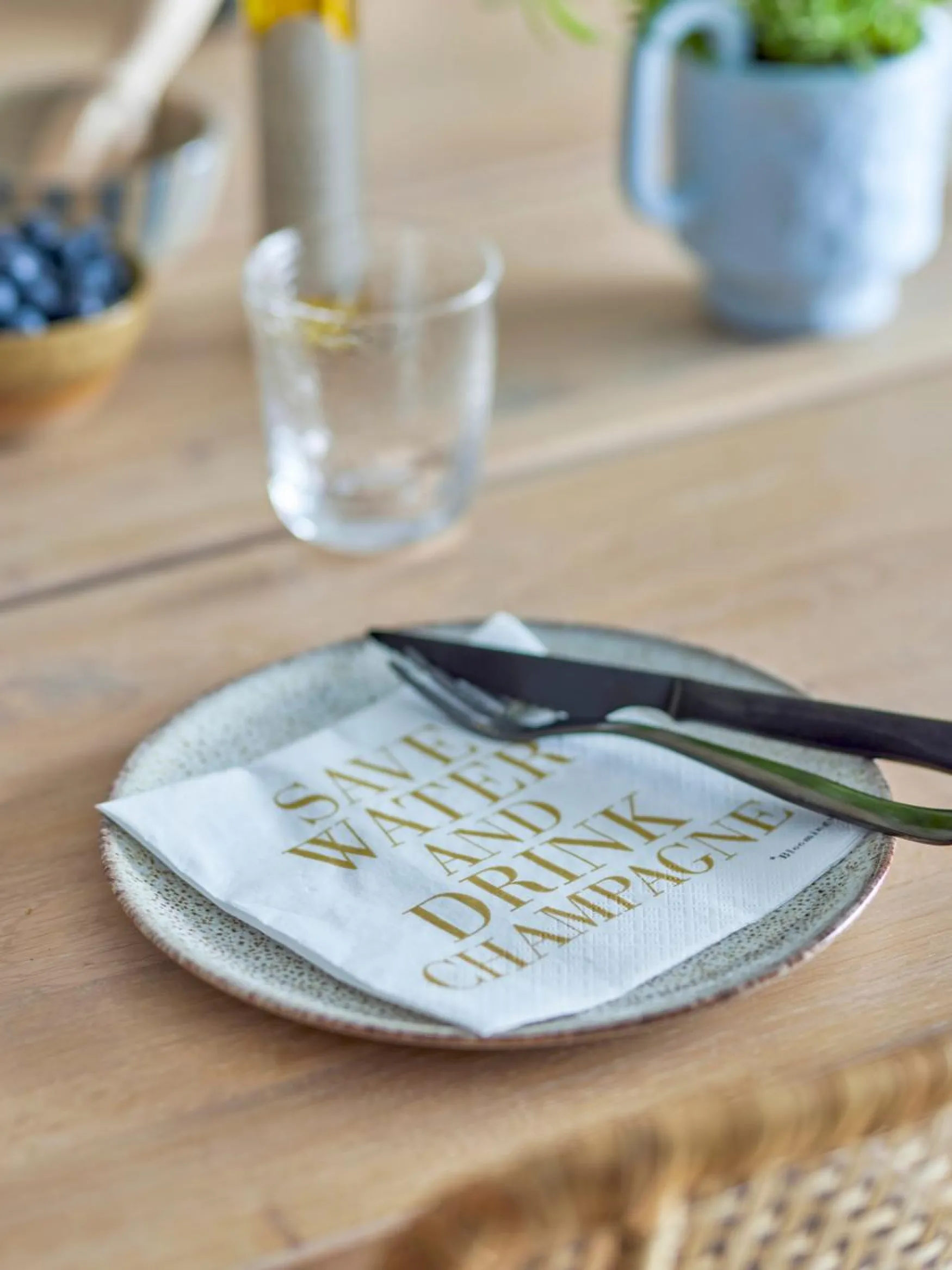 New Bloomingville Save water drink champagne paper napkin