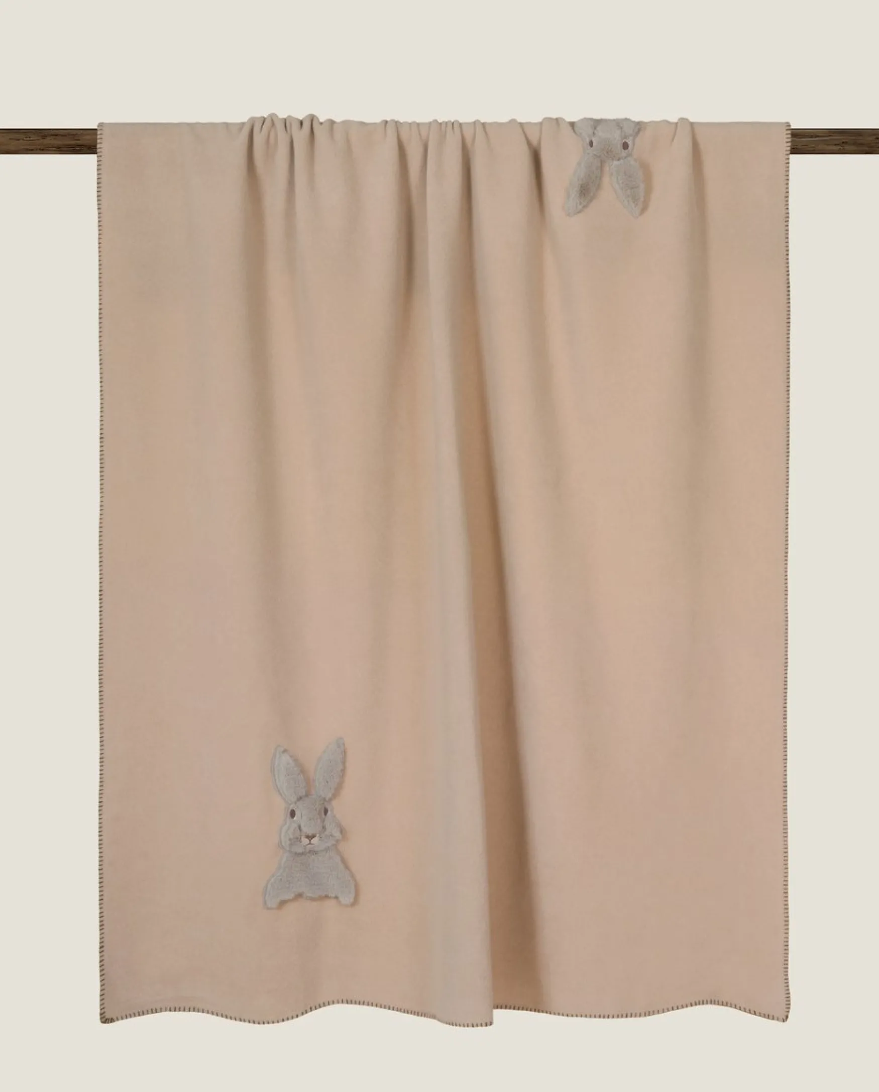 Clearance Frati Home Soft cotton sweet rabbit throw 130x160, beige