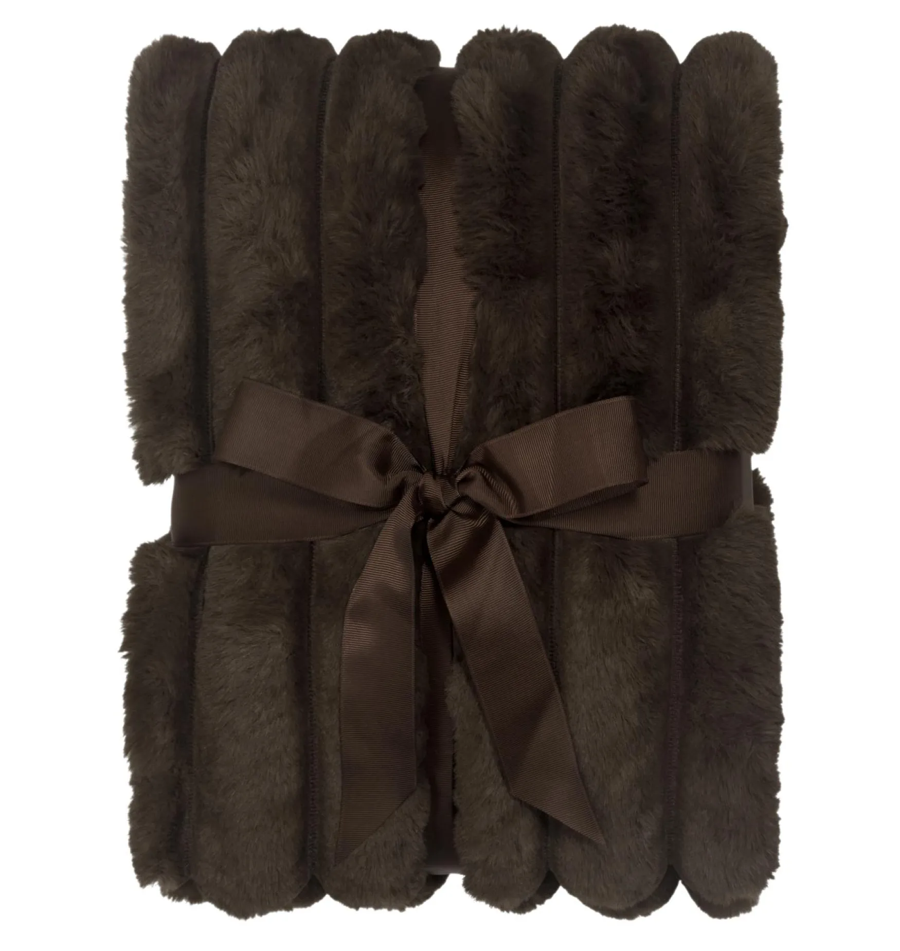 Clearance Skinnwille Striped wave blanket 140x220, brown