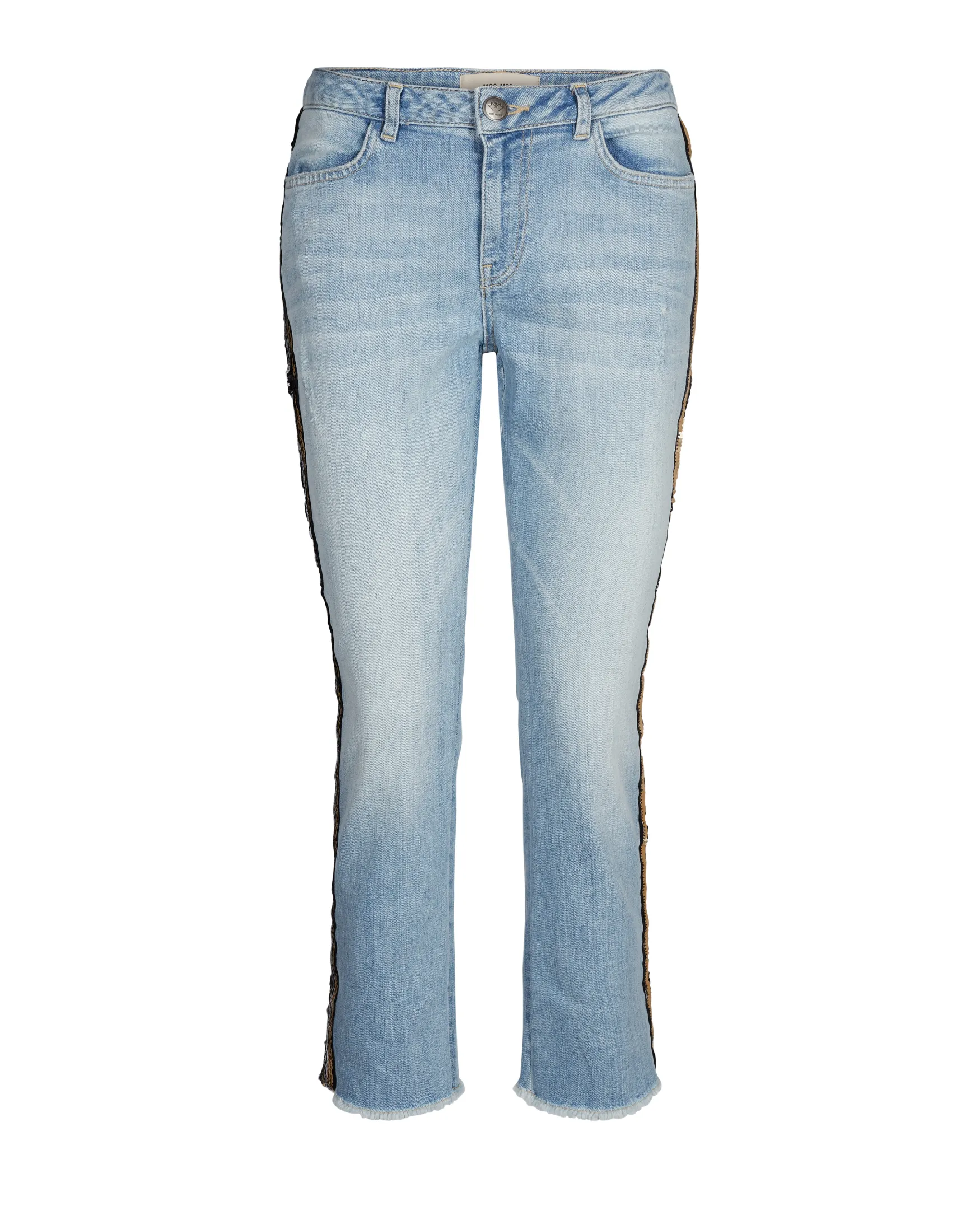 Fashion Mos Mosh Sunn frill glam jeans, light blue denim