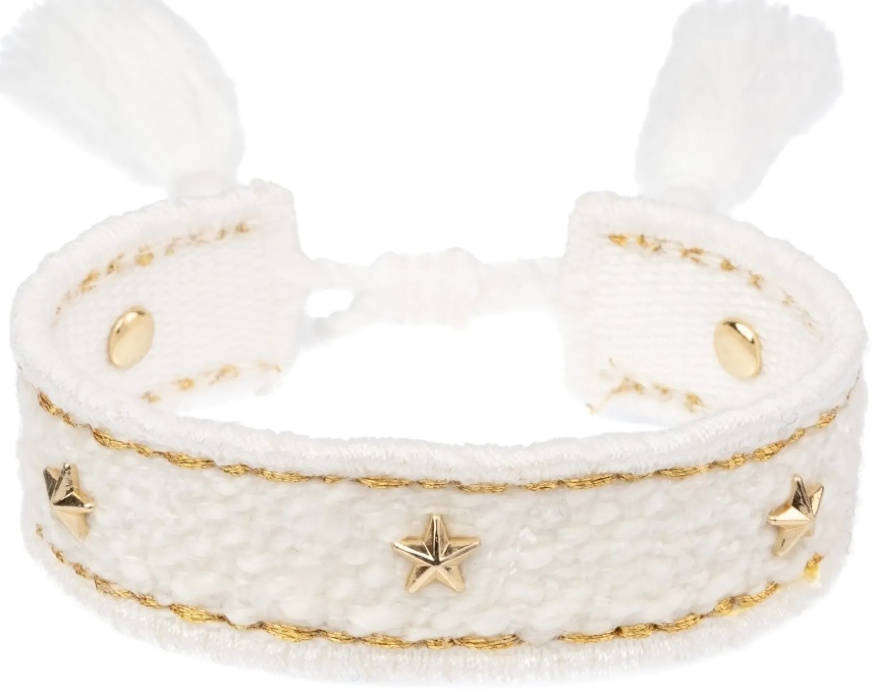 Discount DARK department Tweed friendship bracelet with stars, off white