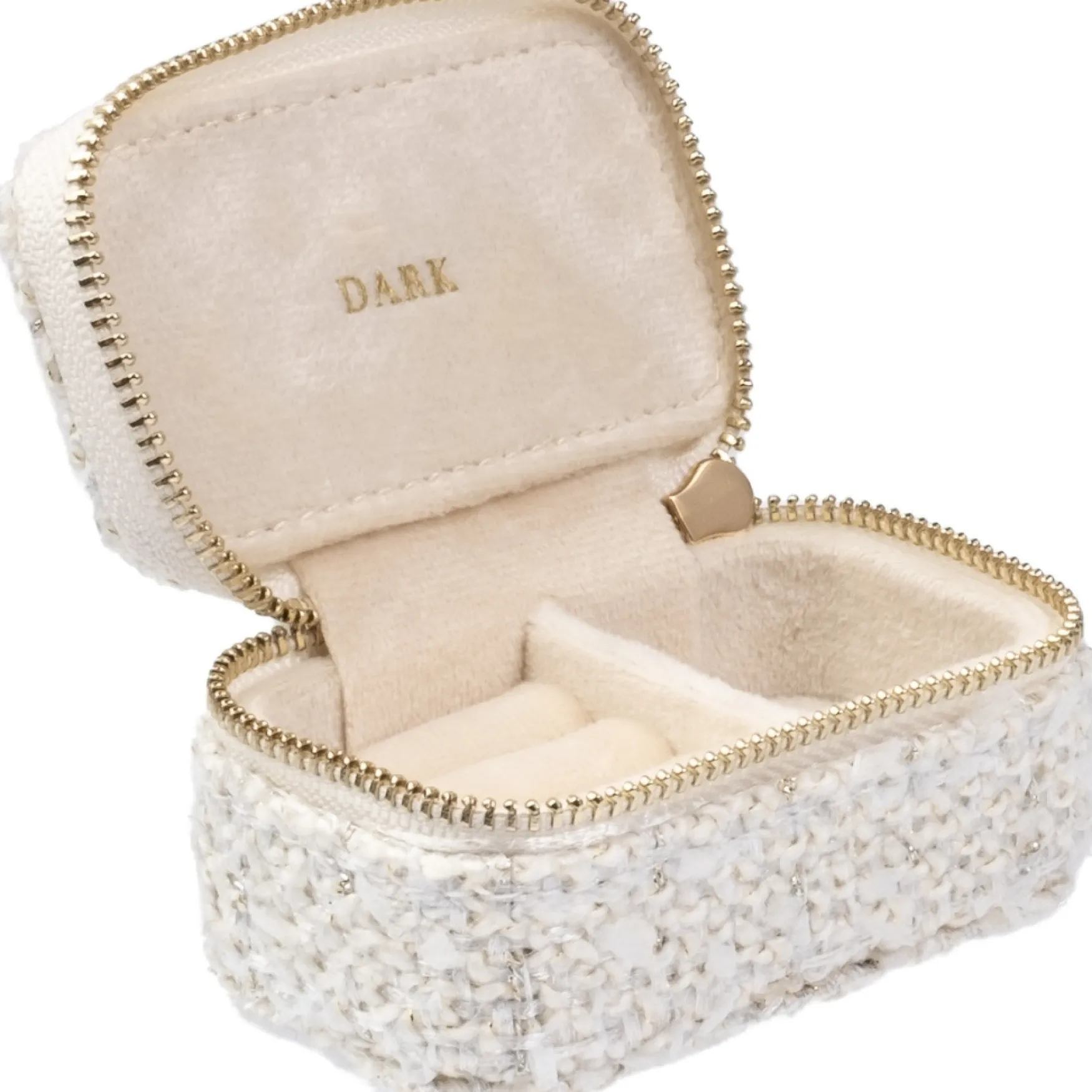 Hot DARK department Tweed jewellery box micro, vanilla