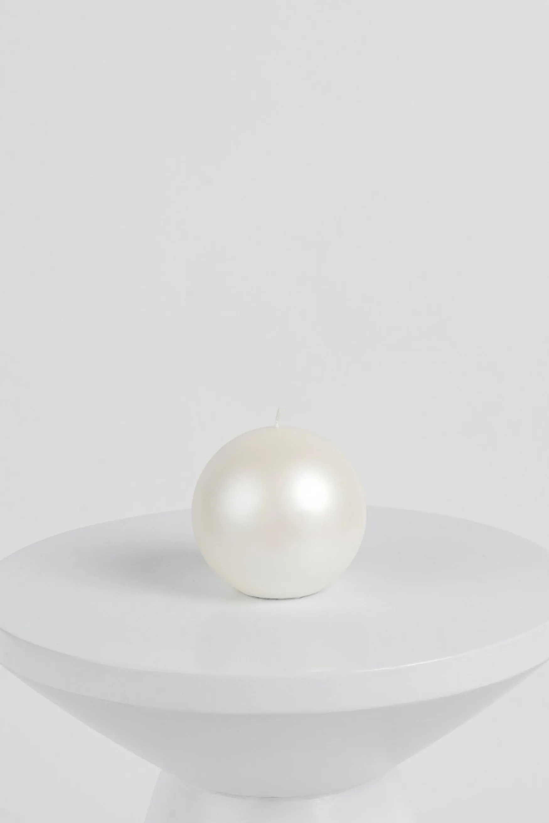 Clearance Balmuir Velvet ball candle 10cm, pearl