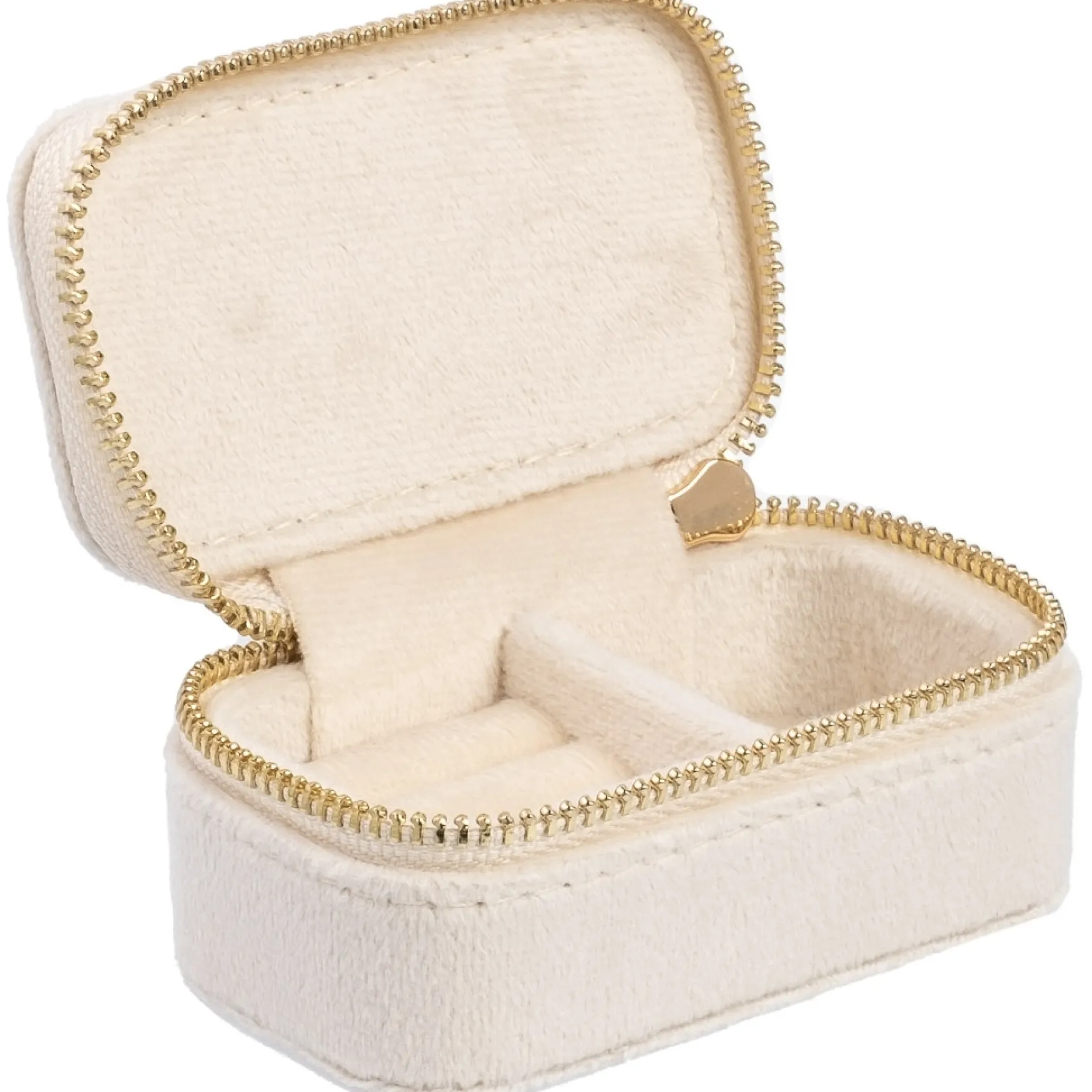 Online DARK department Velvet jewellery box micro, vanilla