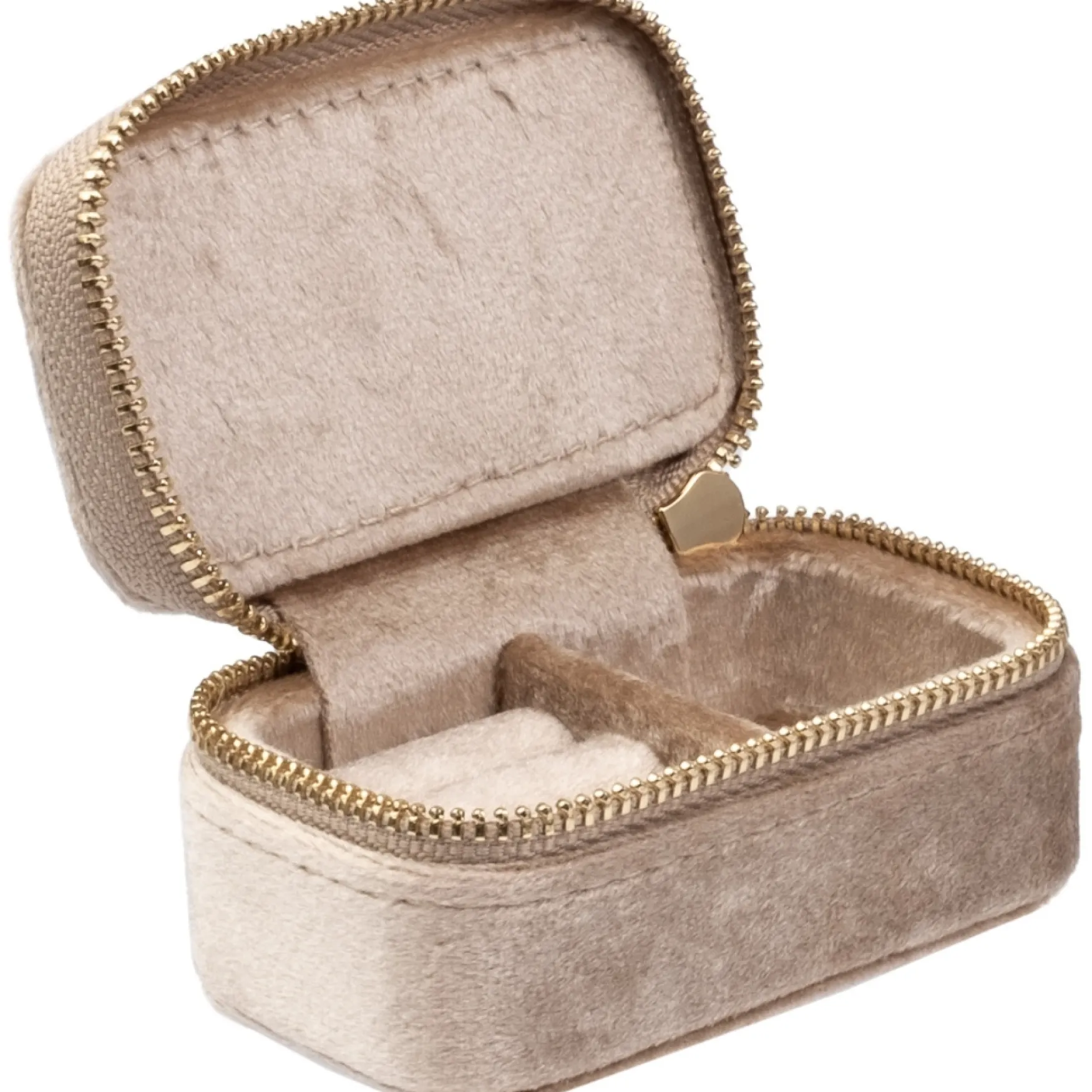 Hot DARK department Velvet jewellery box micro, sparkled champagne