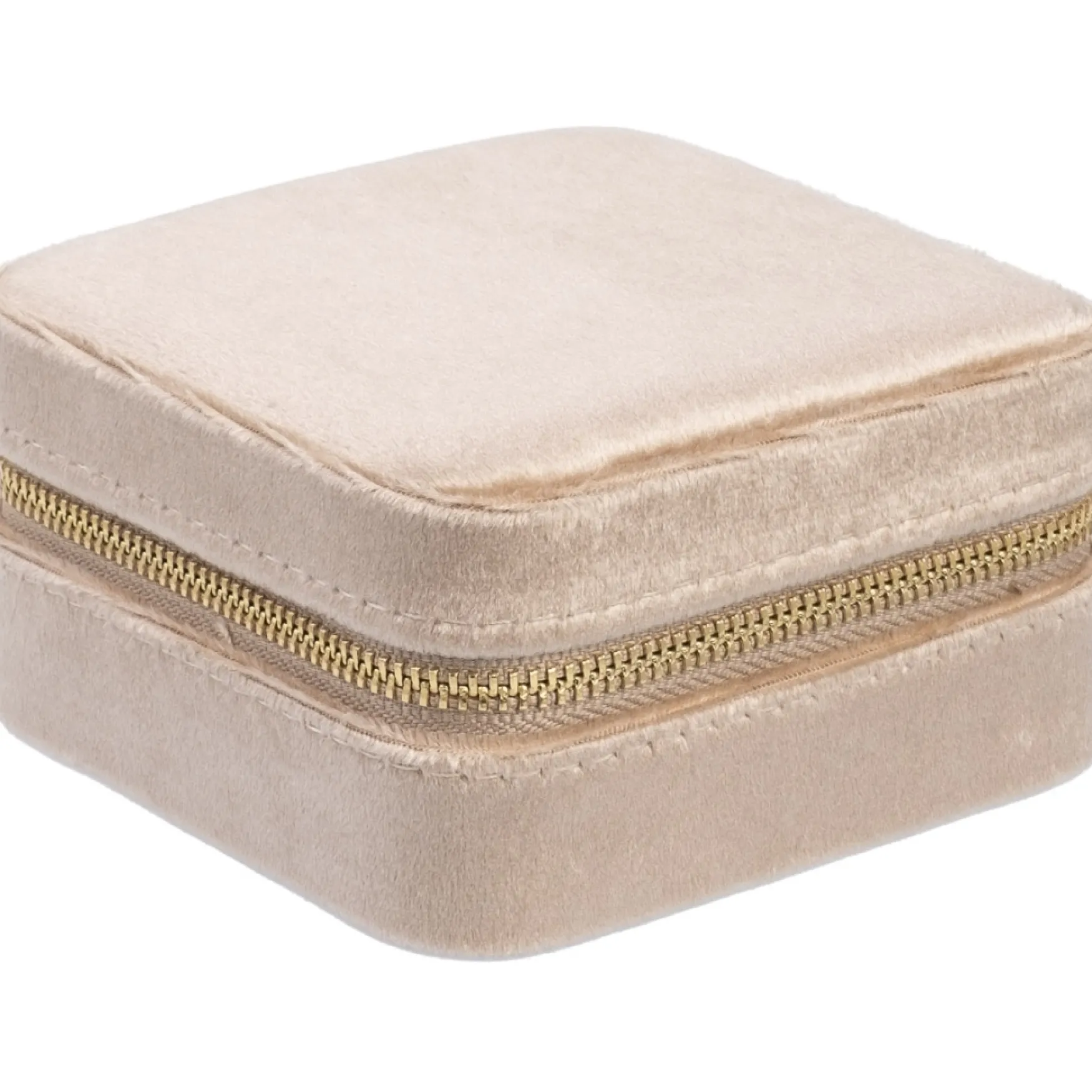 Online DARK department Velvet jewellery box mini, sparkled champagne