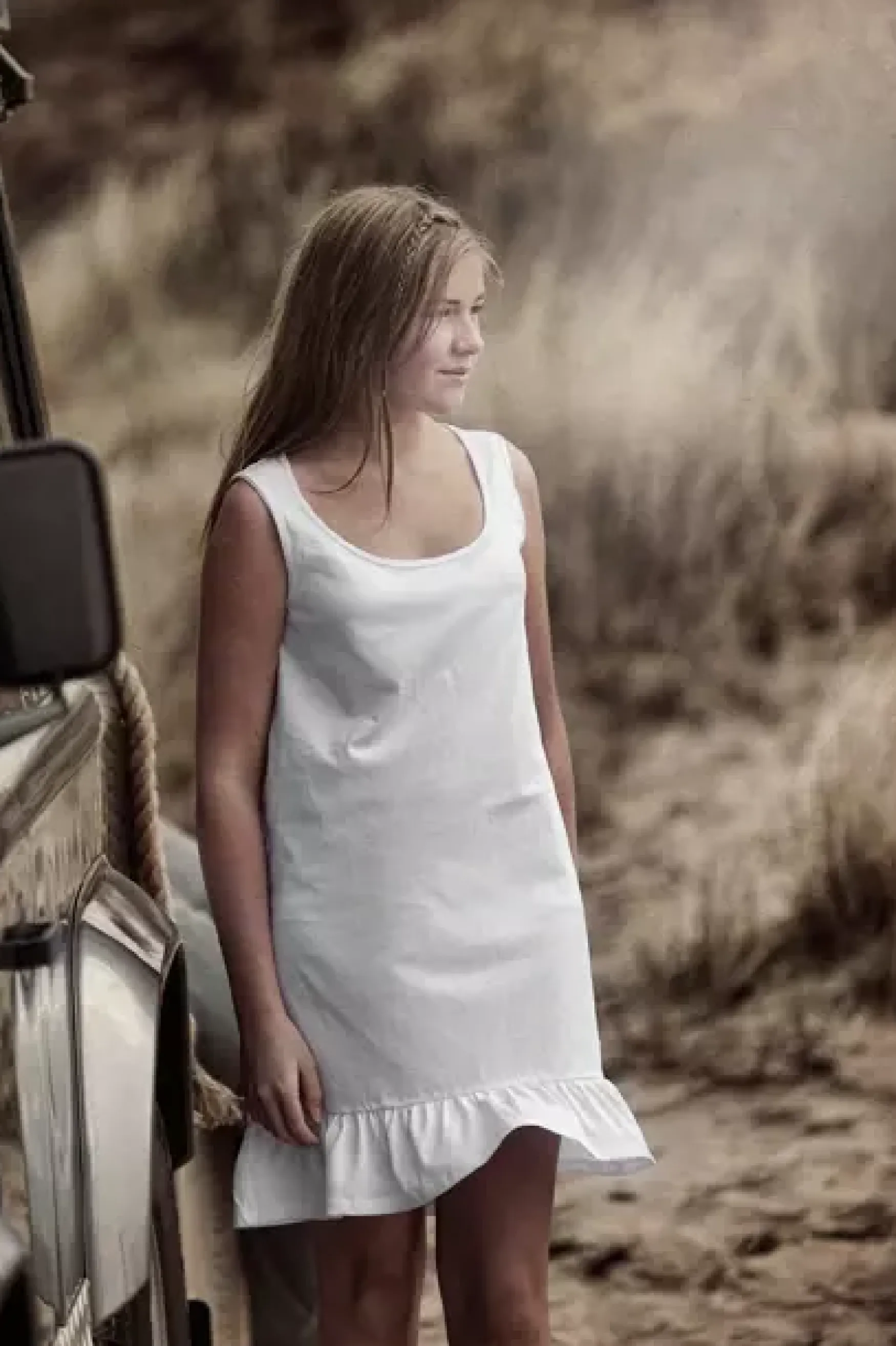 Sale Beach House Yöpaita frill, WHITE